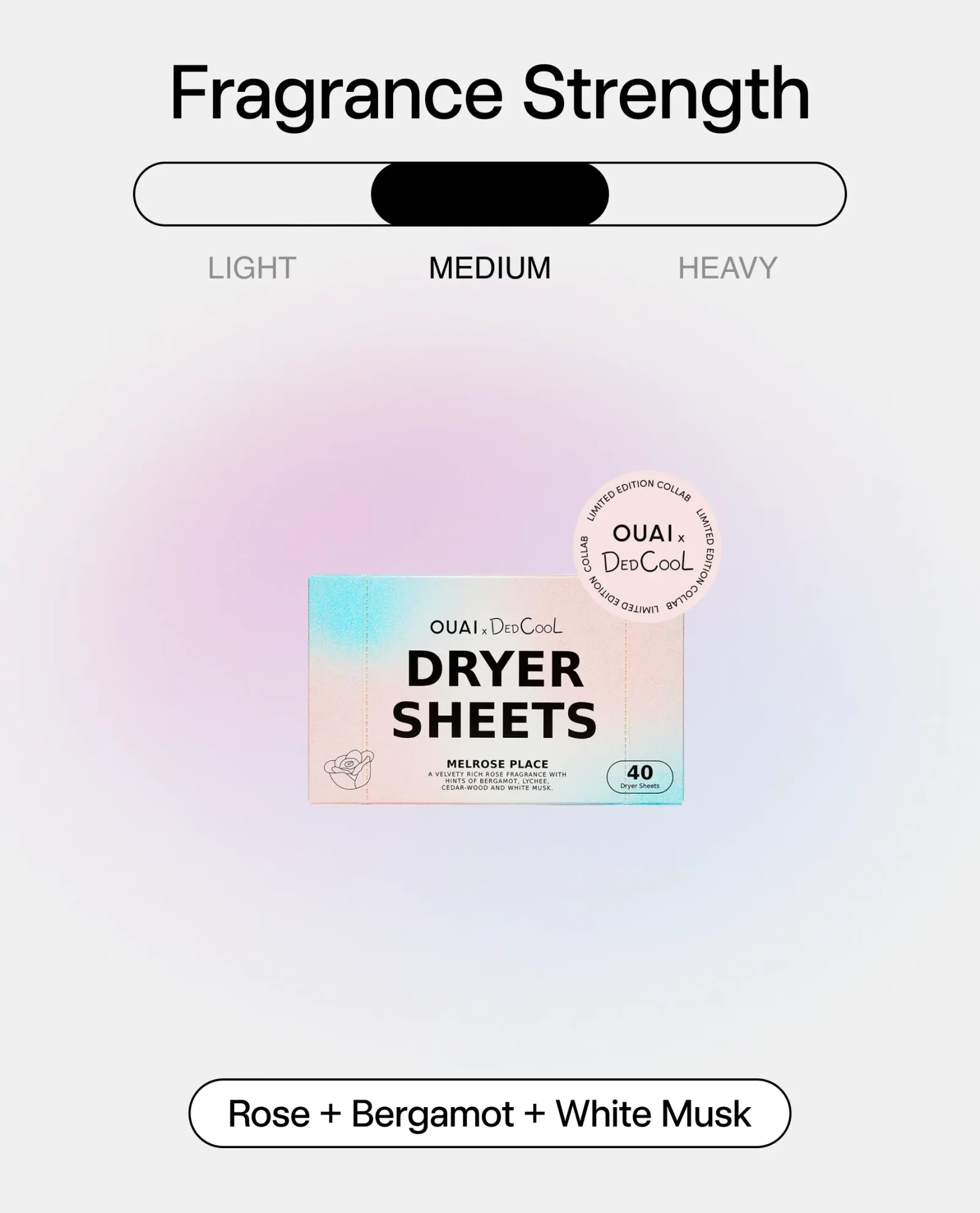 DedCool x OUAI Melrose Place Dryer Sheets