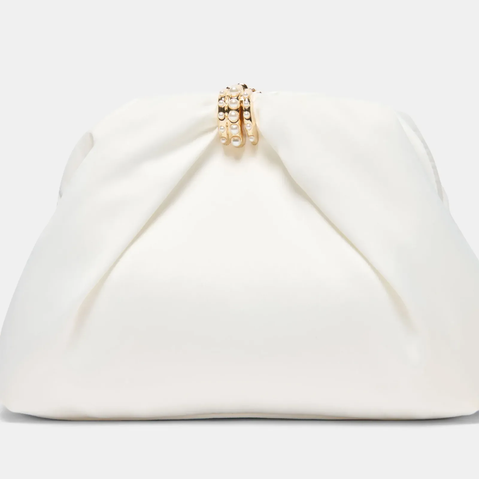 Gleam Clutch White Satin