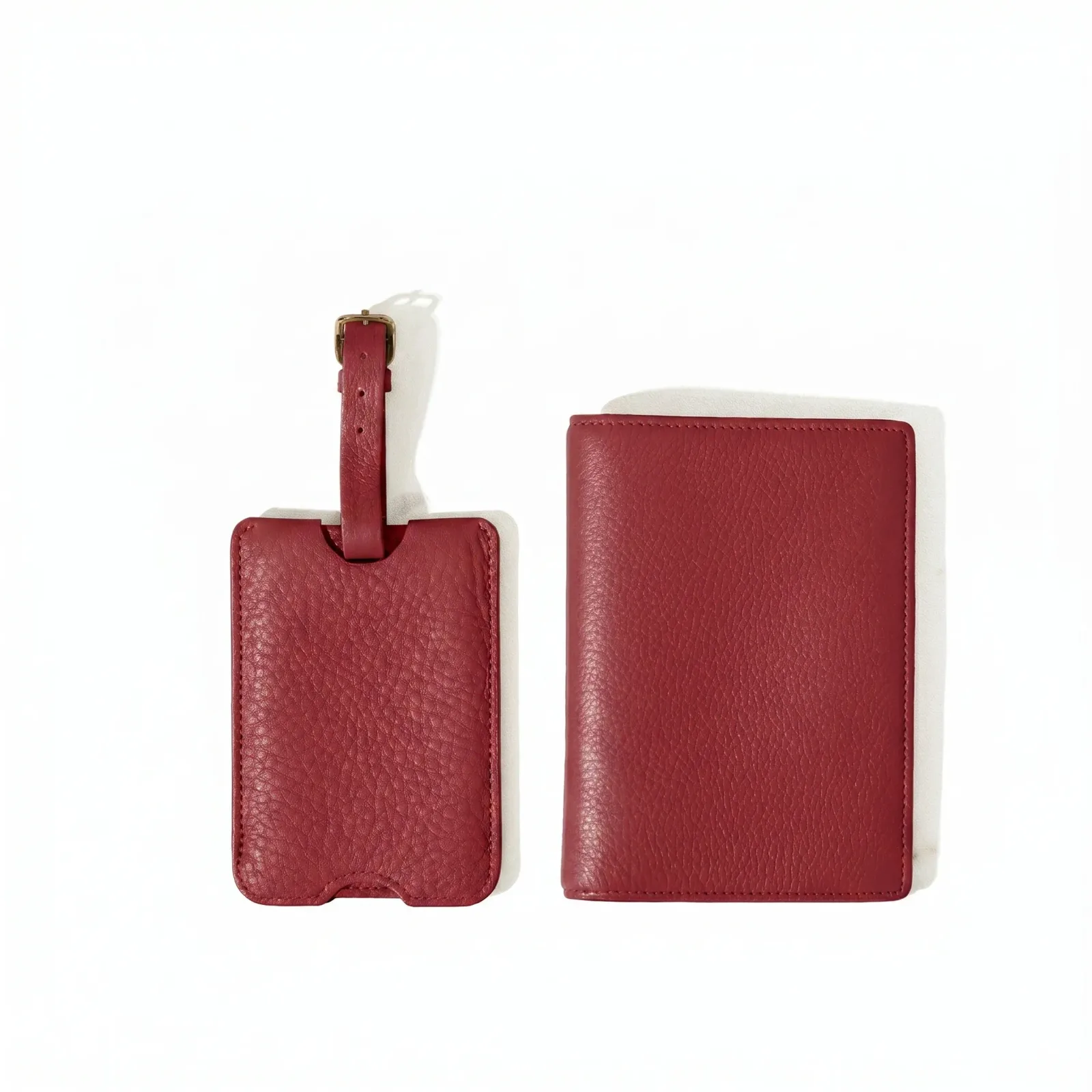 Deluxe Passport Cover + Luggage Tag Set Garnet Red