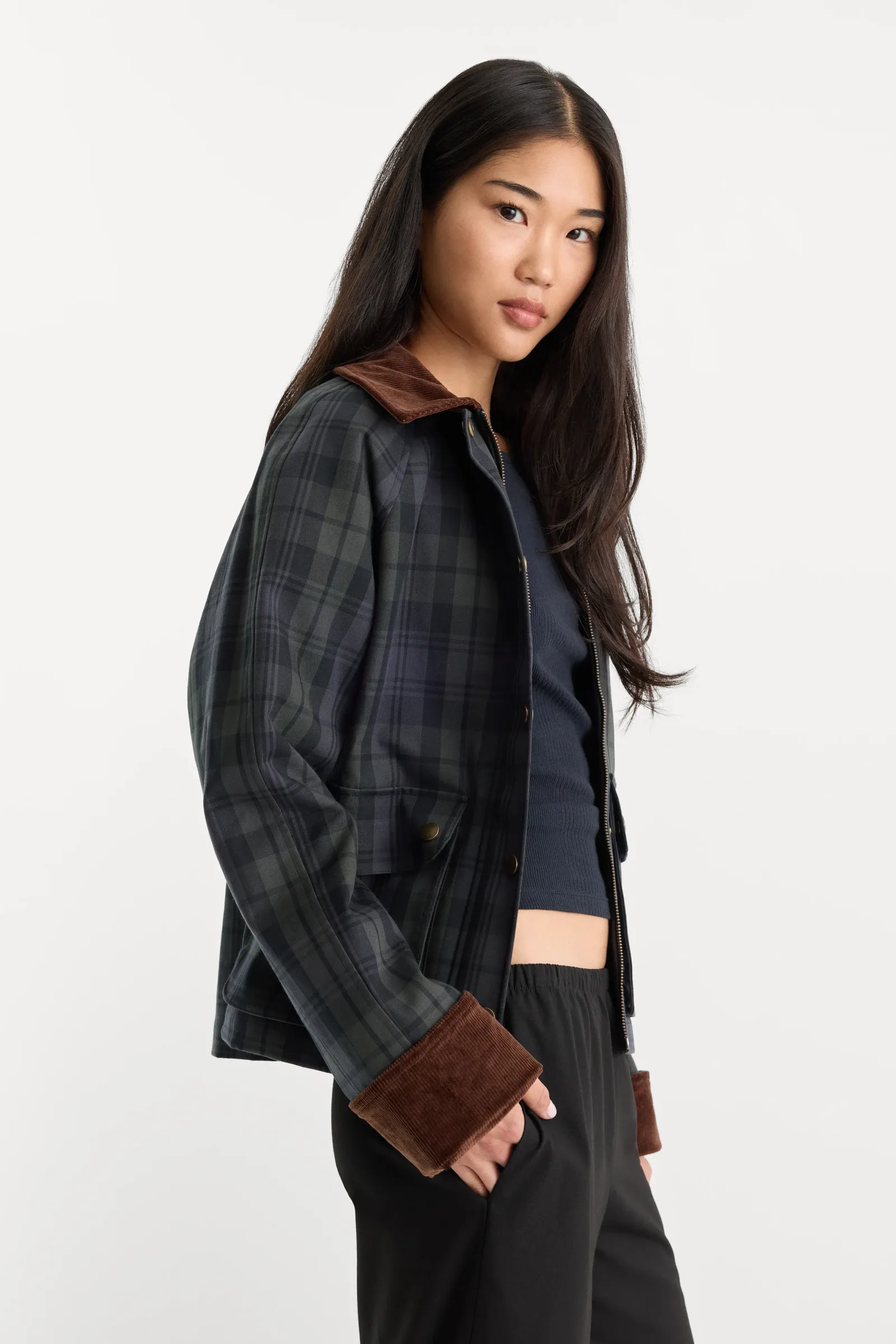 The Heritage Jacket – Navy and Green Plaid