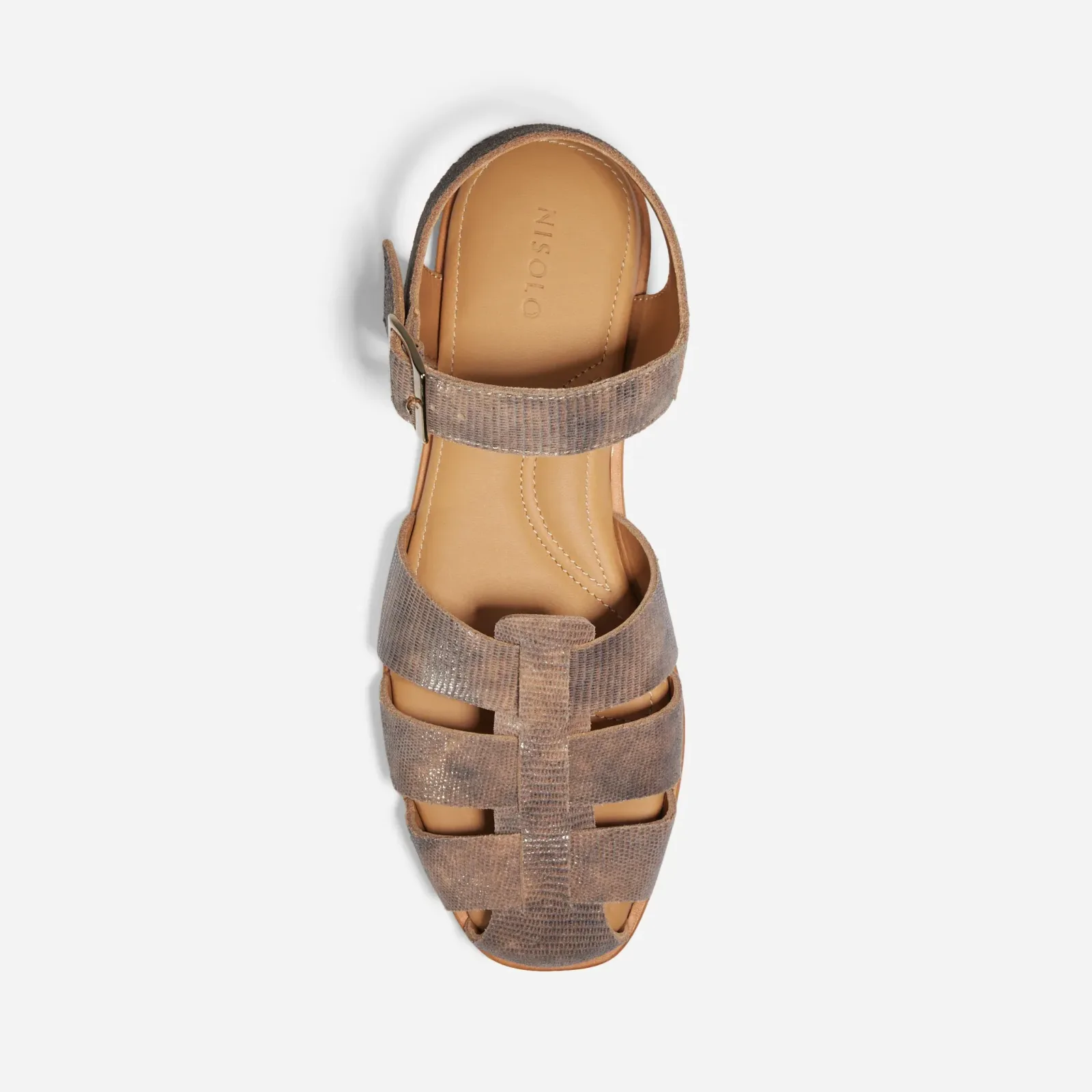 Mira Fisherman Sandal Greige Snake