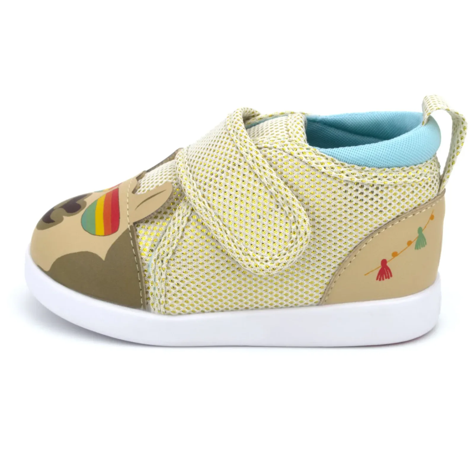 Cool Llama Squeaky Single Shoe for Boys and Girls V2 – White/Teal – (One Shoe Only)