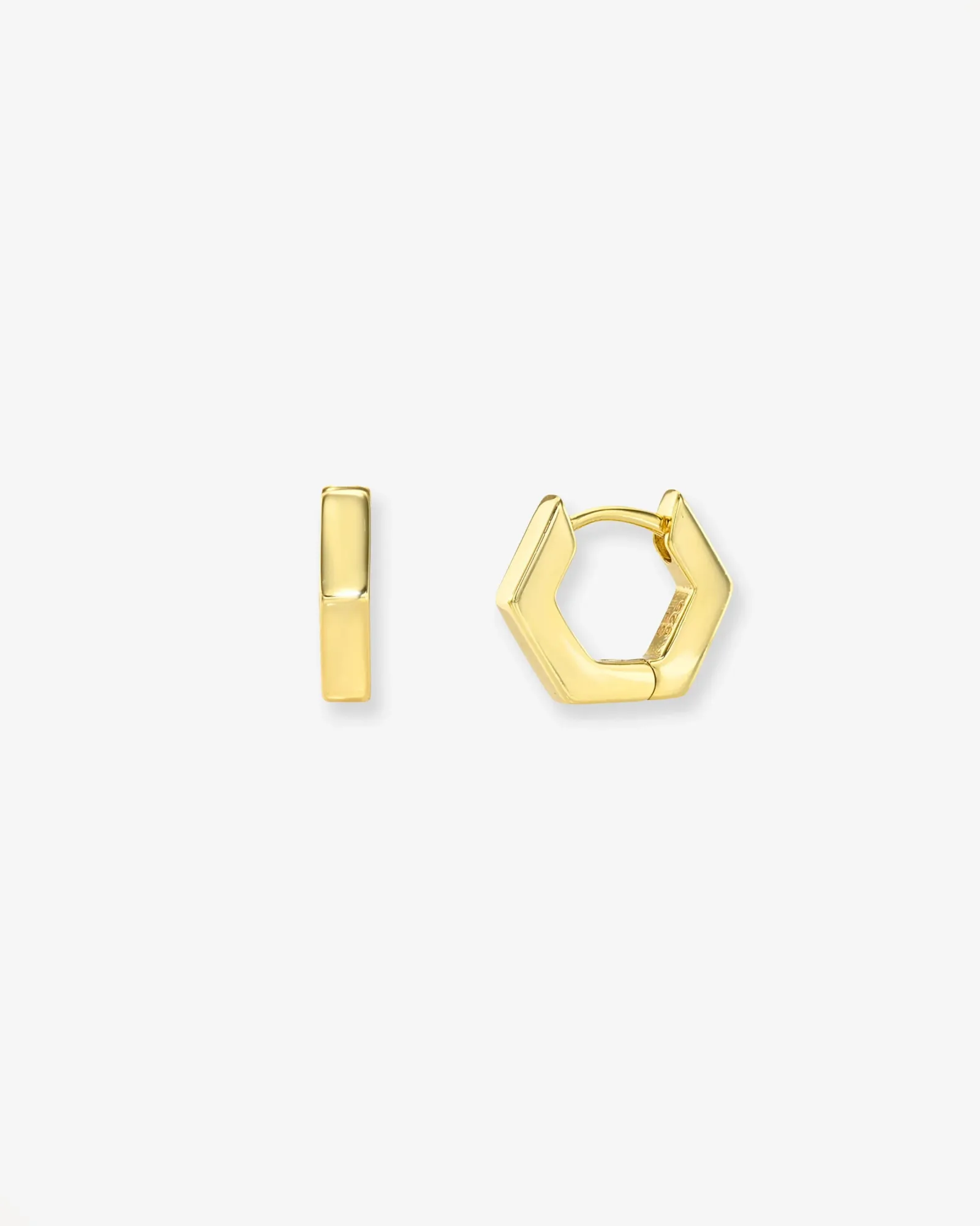 Mini Hexagon Huggies