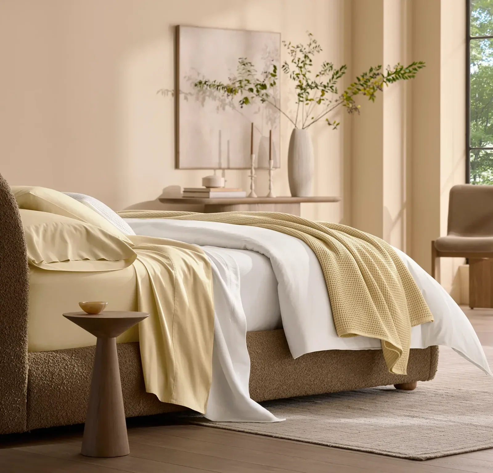 Waffle Bed Blanket – Buttercup