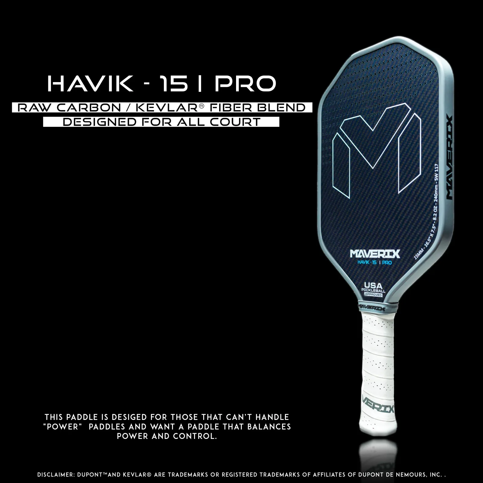Havik 15 Pro – All Court Paddle with Balance of Power + Control