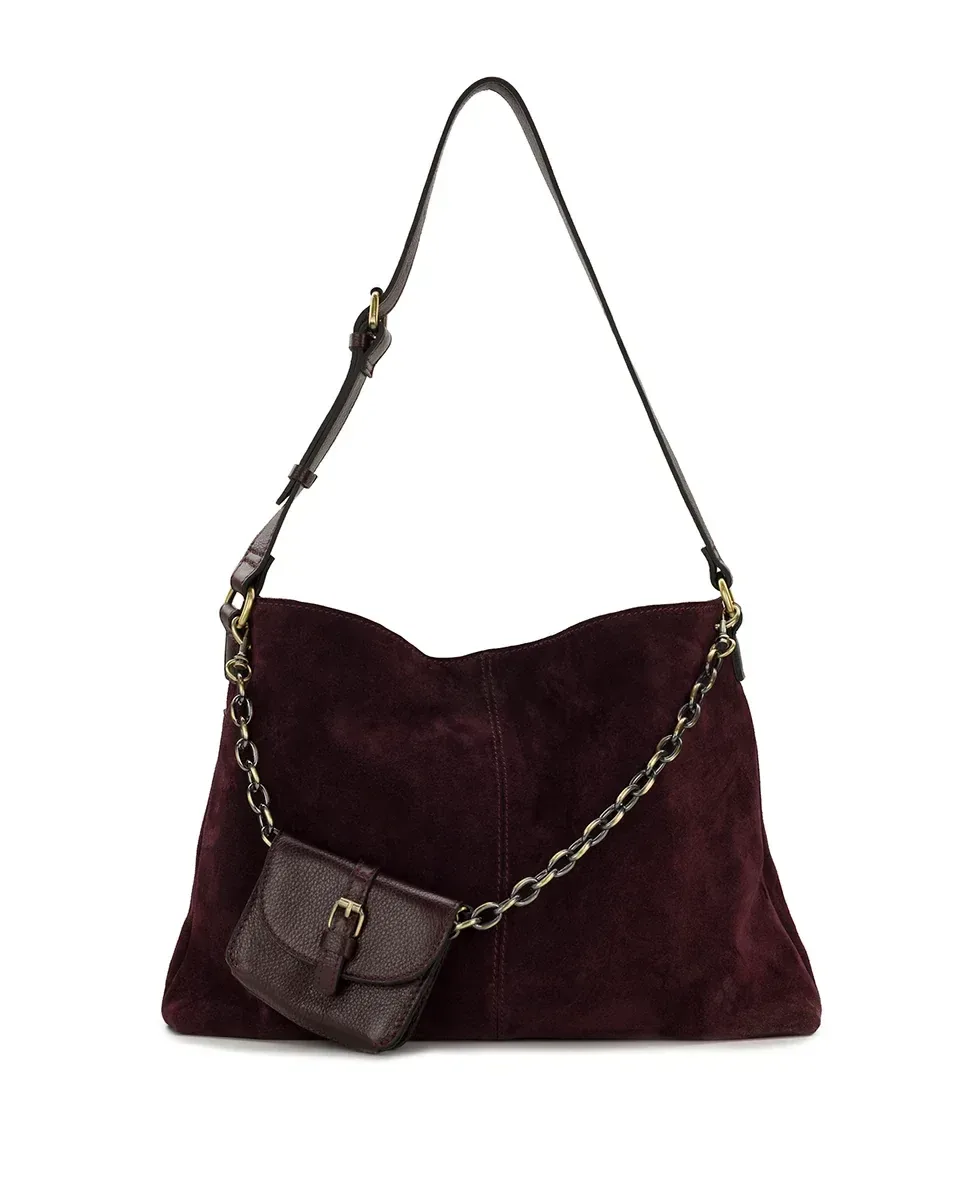 Liora Slouchy Tote – Suede Leather – Plum