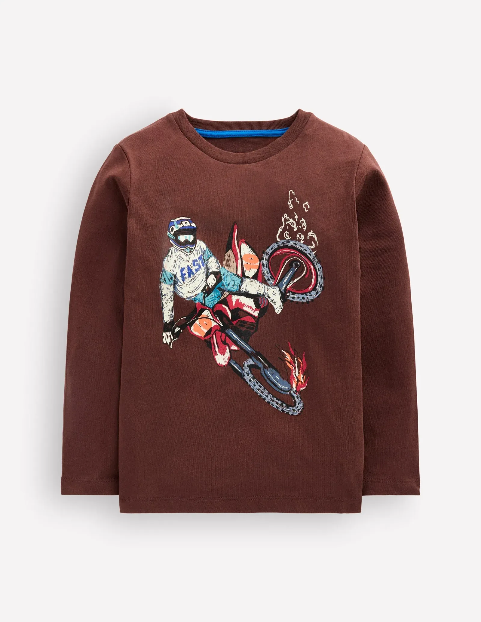 Long Sleeve Glow T-shirt-Woodland Brown Dirt Bike