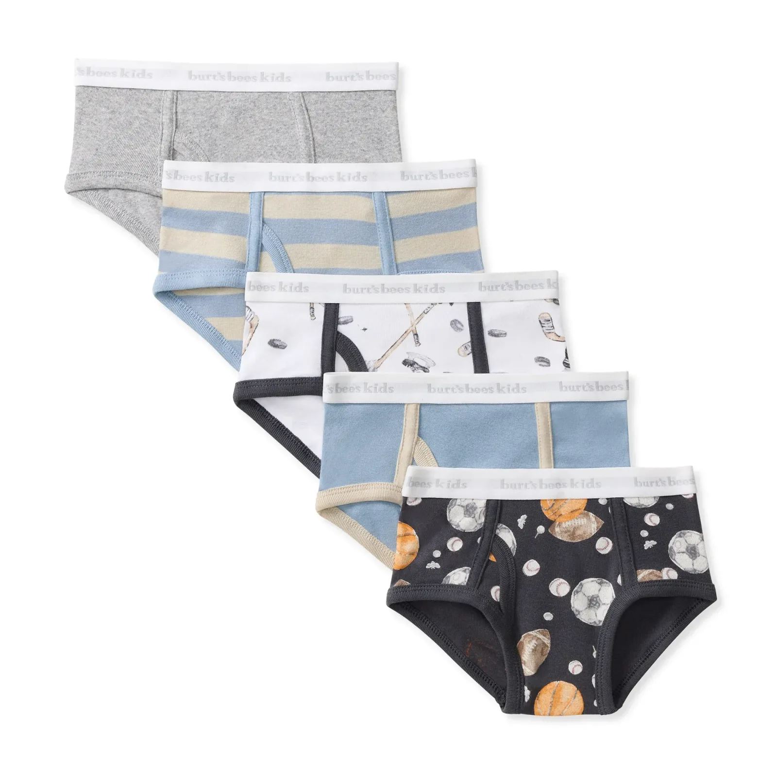 Hockey & Sports Organic Cotton Toddler Boy Underwear 5 Pack