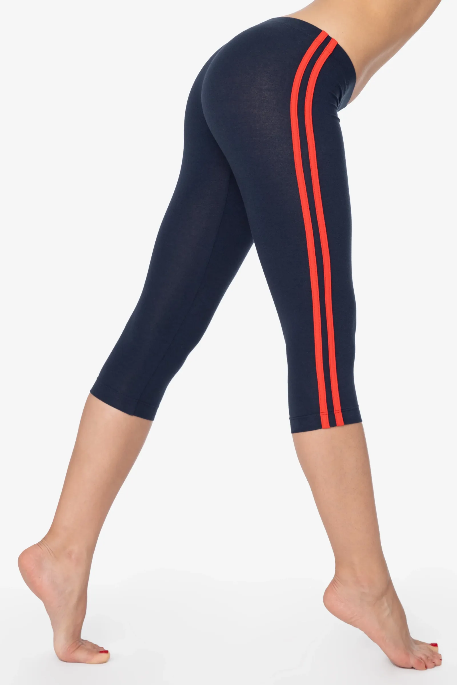 83536 – Cotton Spandex Athletic Stripe Cropped Legging