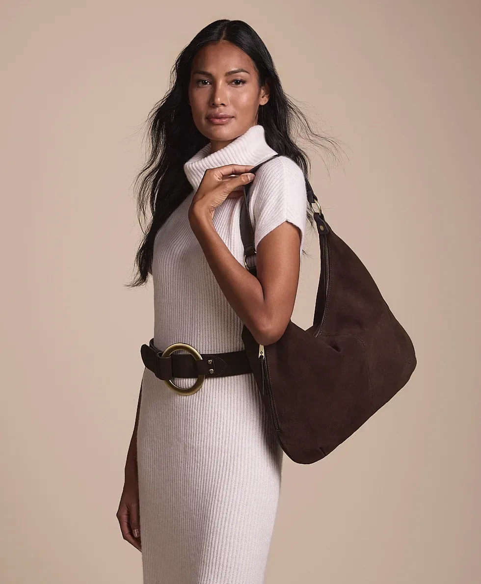 Esther Hobo – Suede Leather – Plum