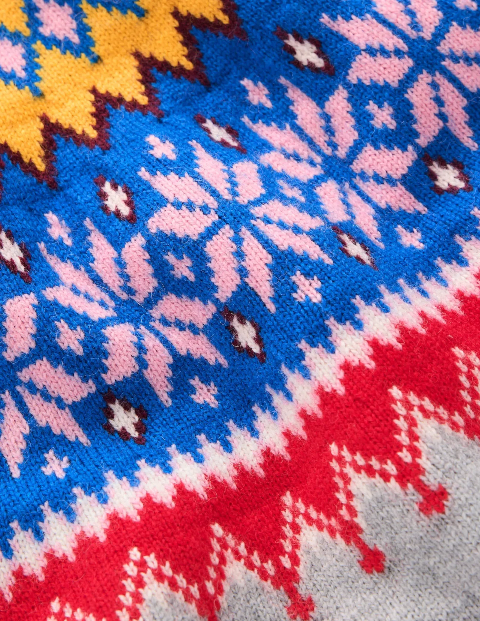 Edie Fair Isle Sweater-Grey fair isle