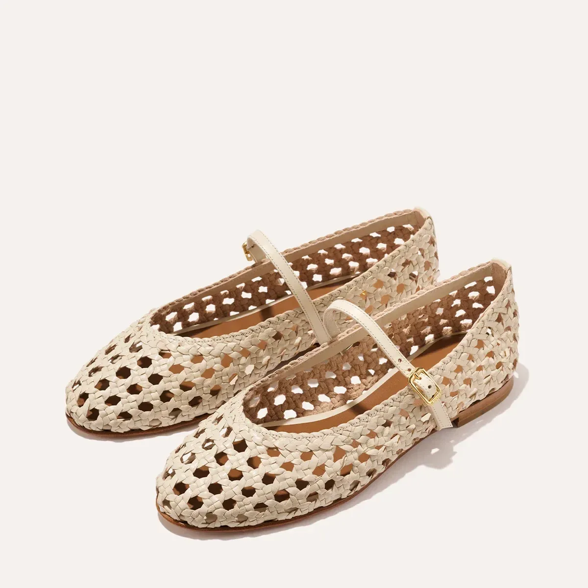 The Demi Jane – Ecru Woven Leather