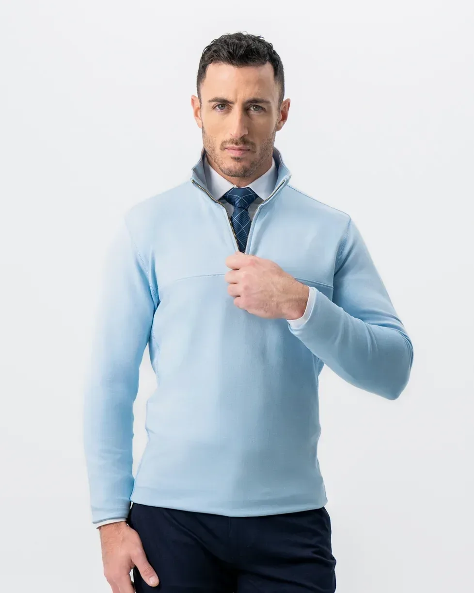Quarter Zip – Light Blue