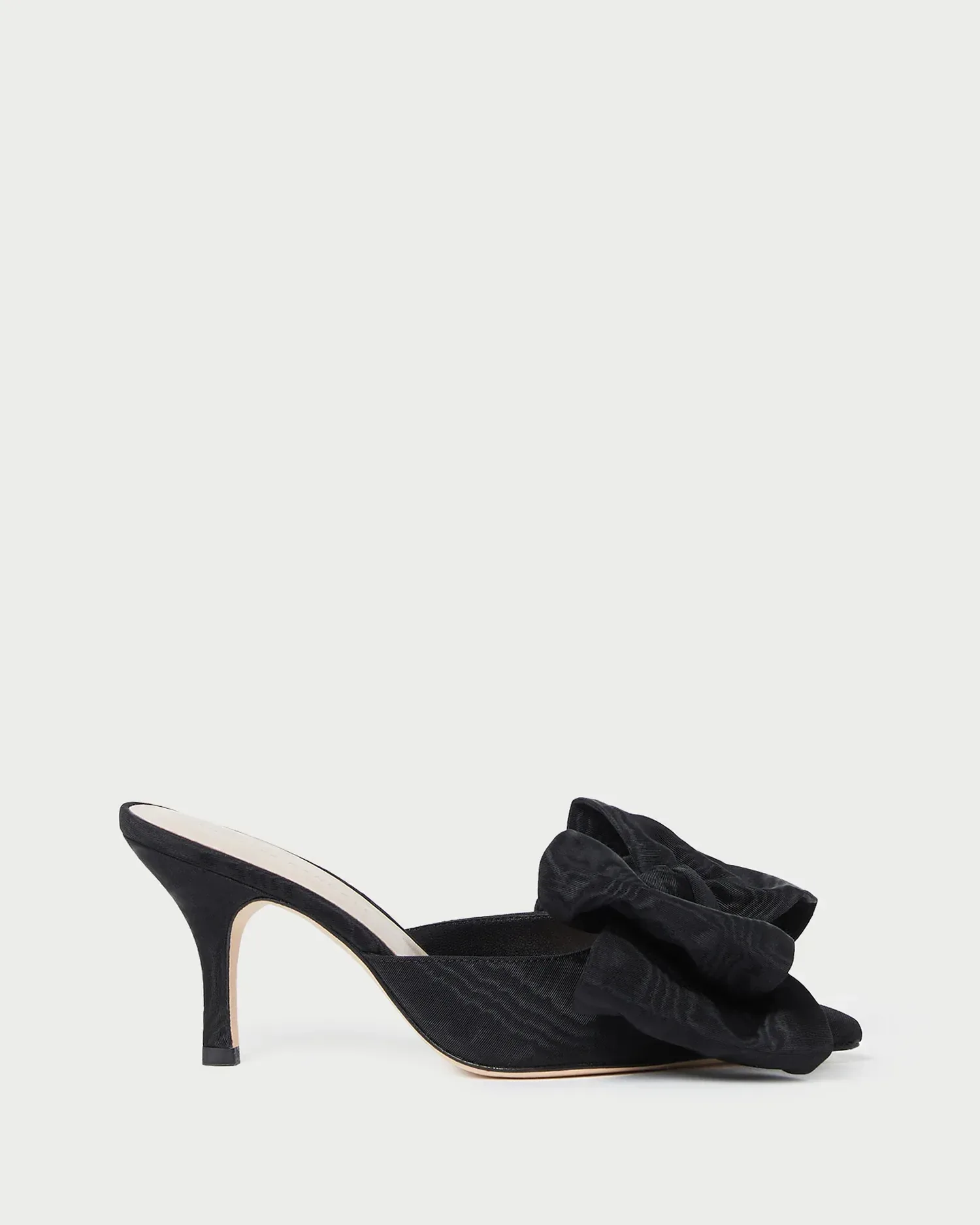 Margot Black Moiré Bow Mule