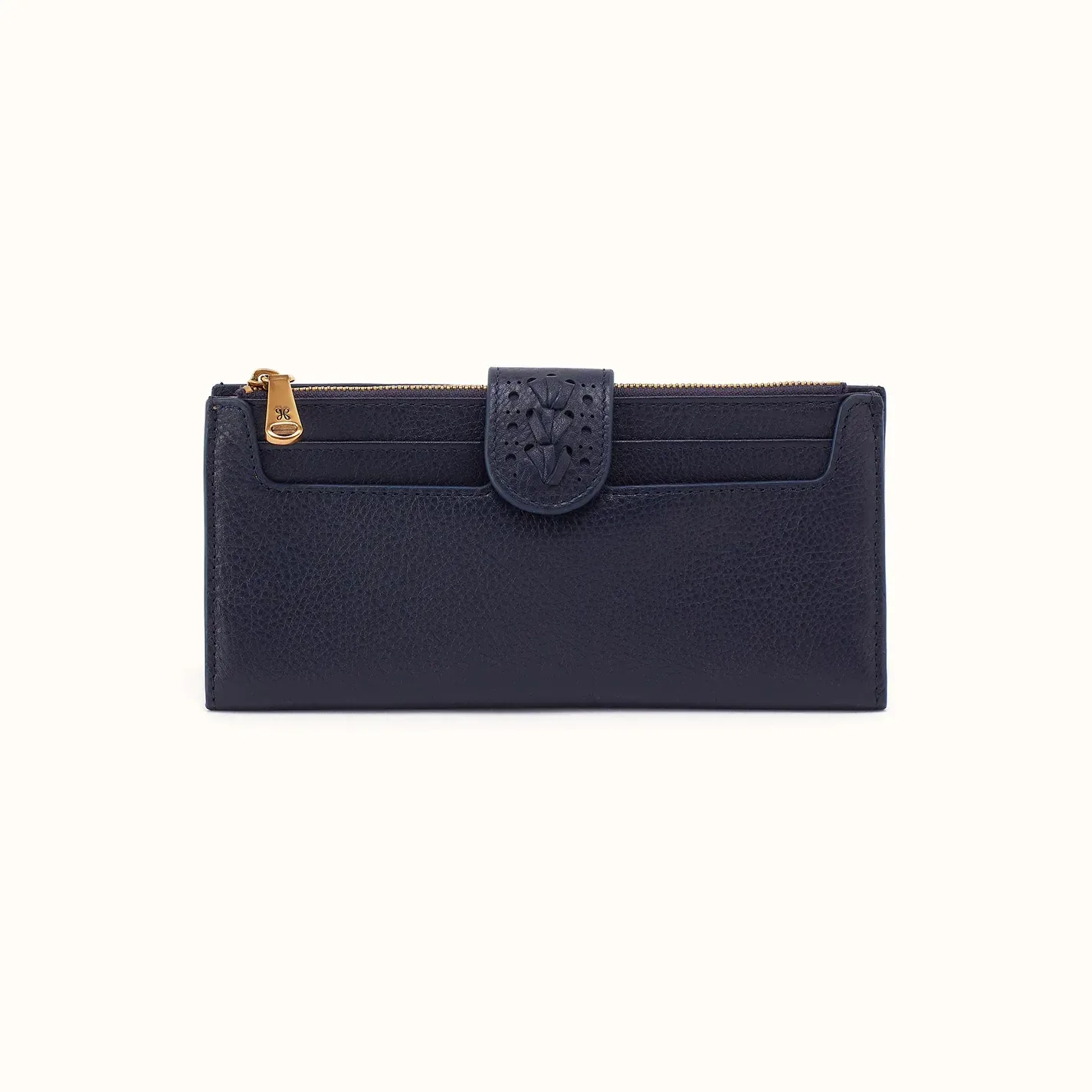 Dunn Continental Wallet In Pebbled Leather – Ink Navy