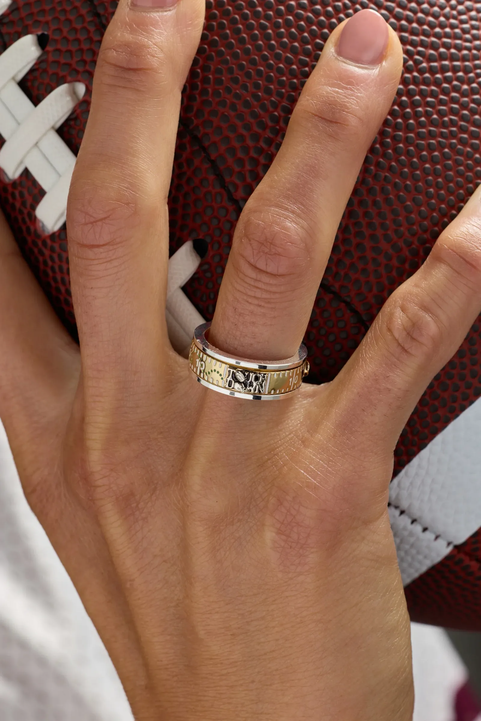 Football 'Touchdown' Fidget Ring