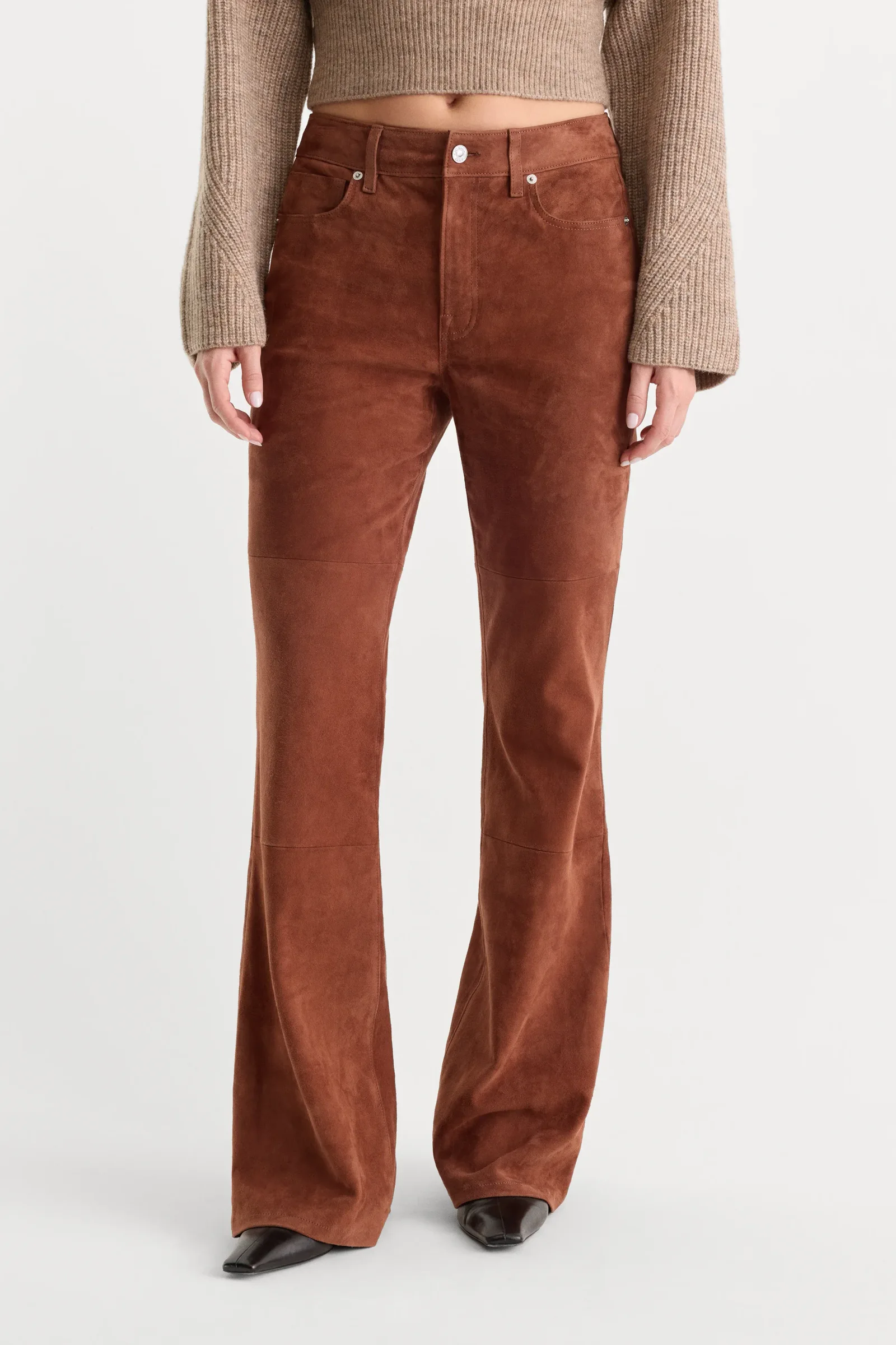 Suede Good Legs Flare Pant – Cafe Clay