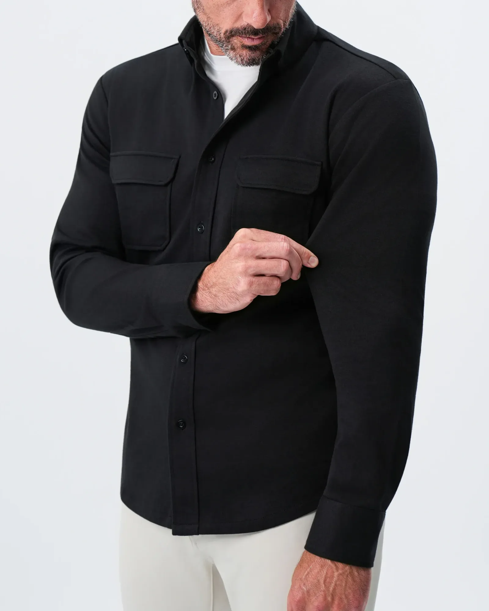 Patch Pocket Button Down – Black