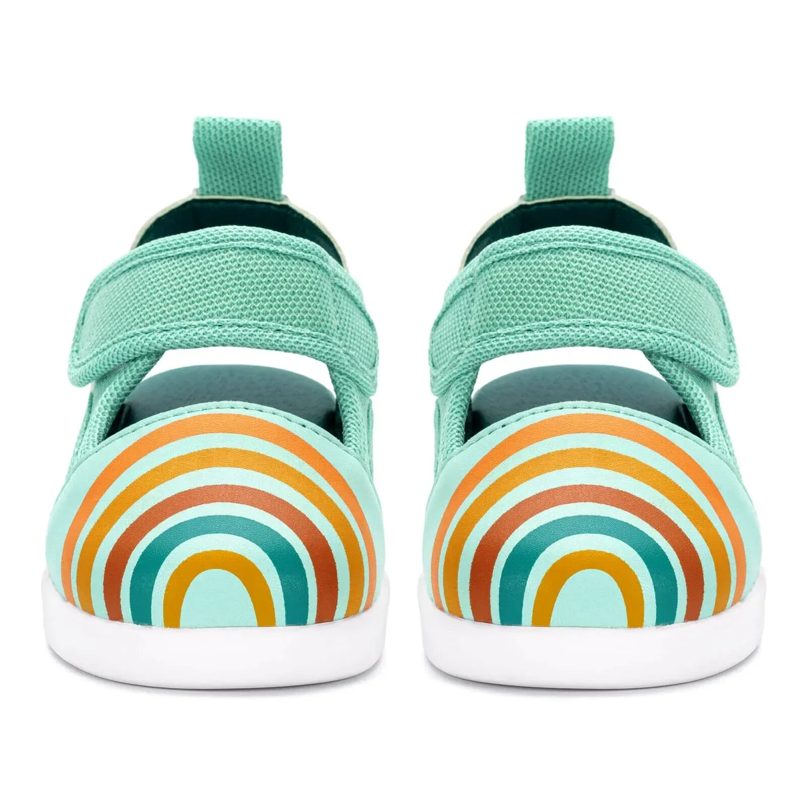 Vintage Rainbow Squeakerless Toddler Sandals for Girls and Boys – Teal