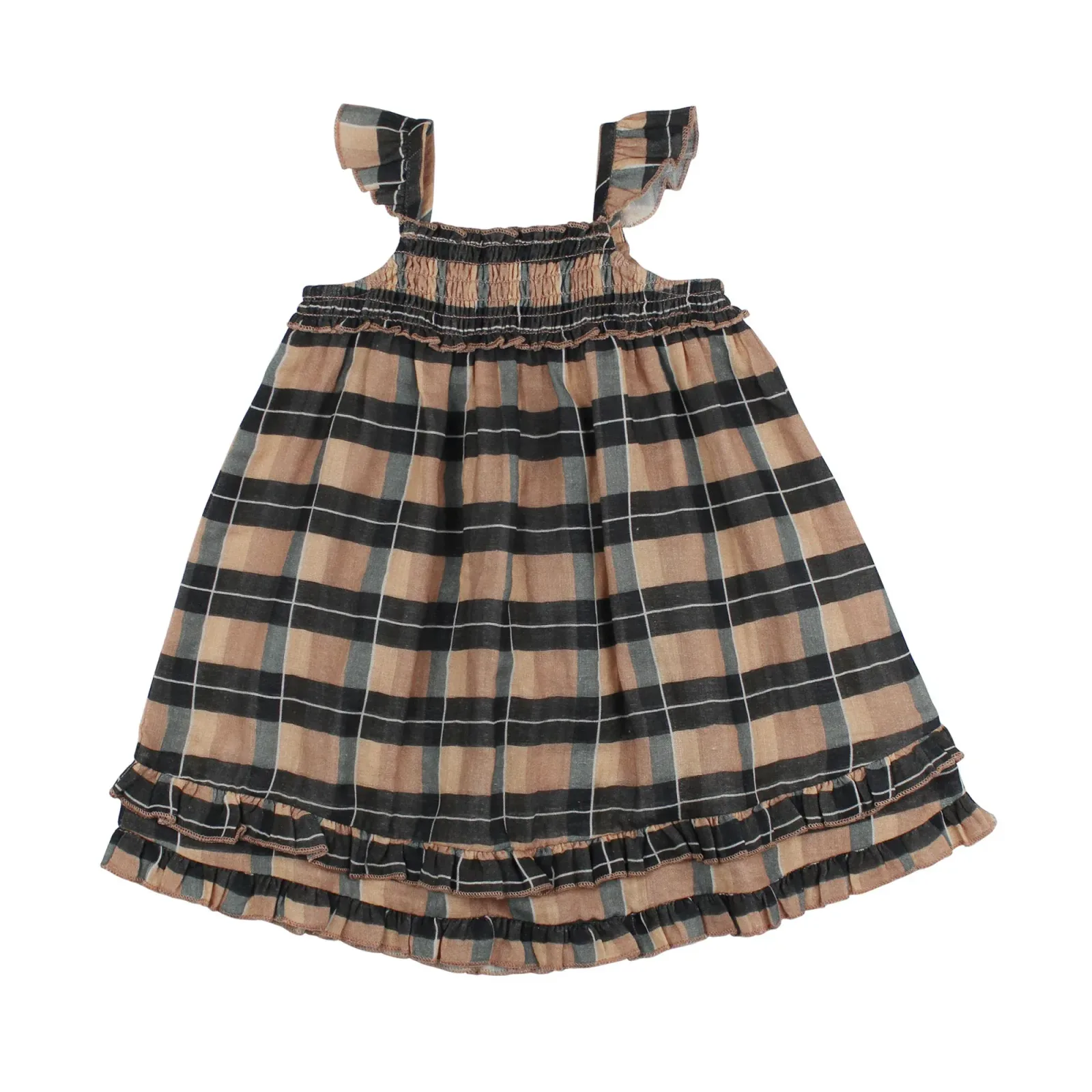 Adobe Chia Plaid – Kids' Organic Muslin Summer Dress
