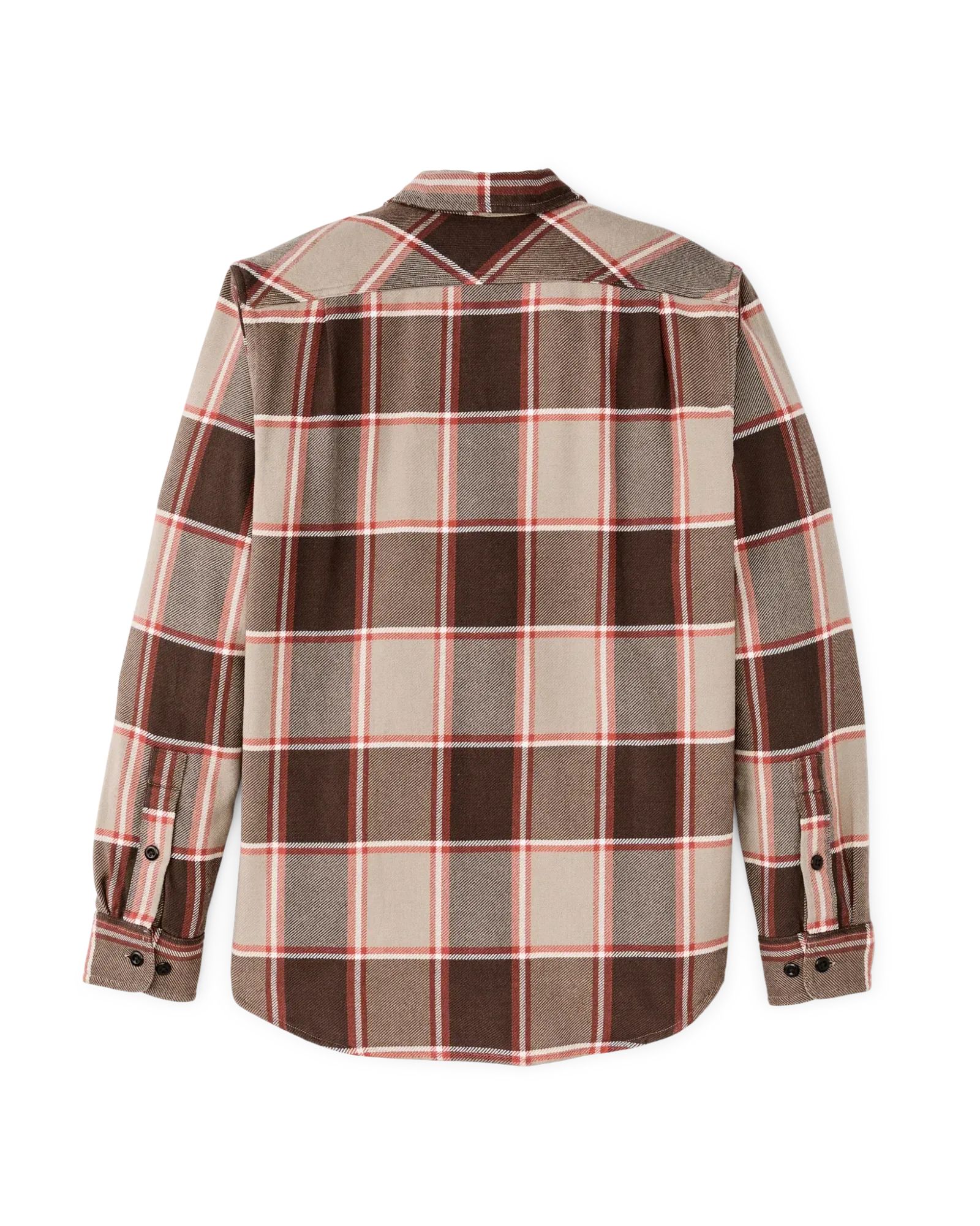 Vintage Flannel Work Shirt – Tan / Orange / Multi Plaid