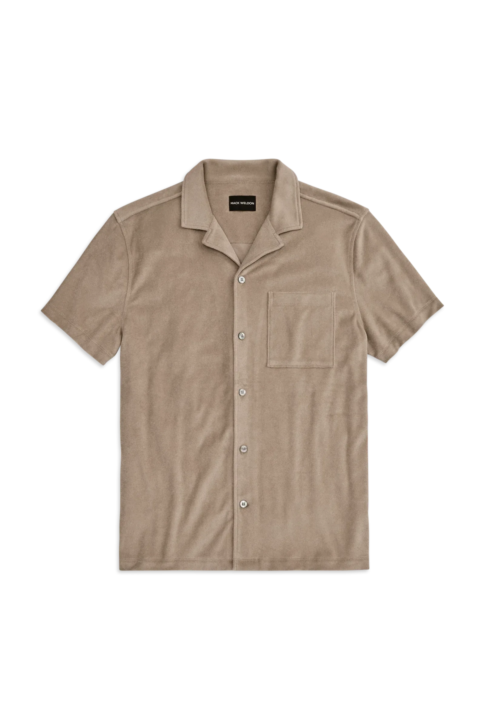 Terry Cloth Short Sleeve Button Up