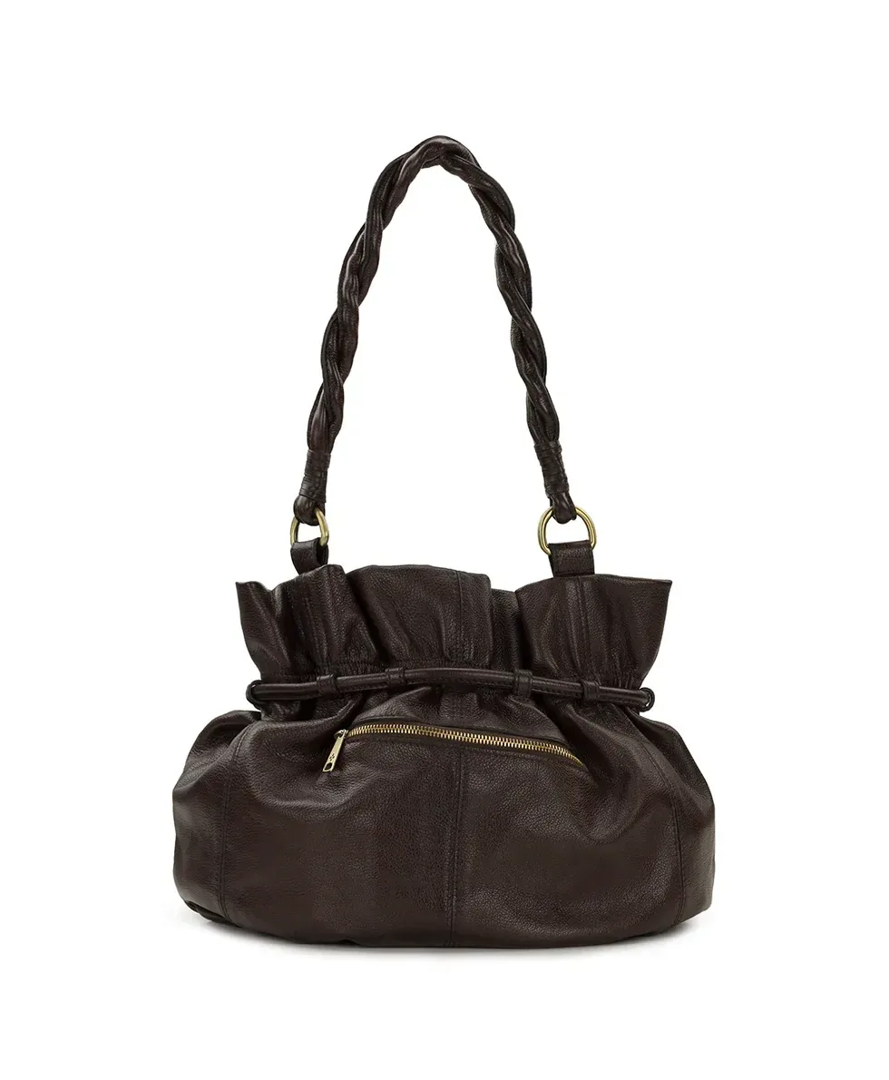 Freja Drawstring – Rugged Natural Grain – Chocolate