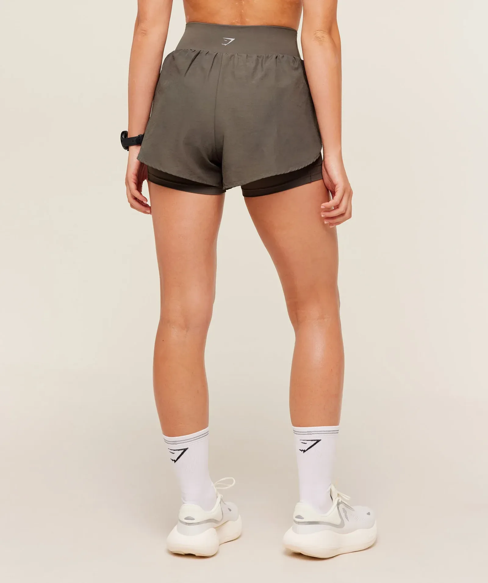 Gymshark Running 2-in-1 Shorts – Camo Brown