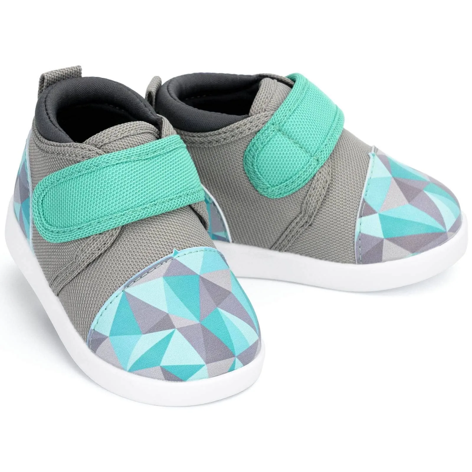 Glacial Refraction Squeakerless Toddler Shoes for Boys and Girls – Teal/Gray