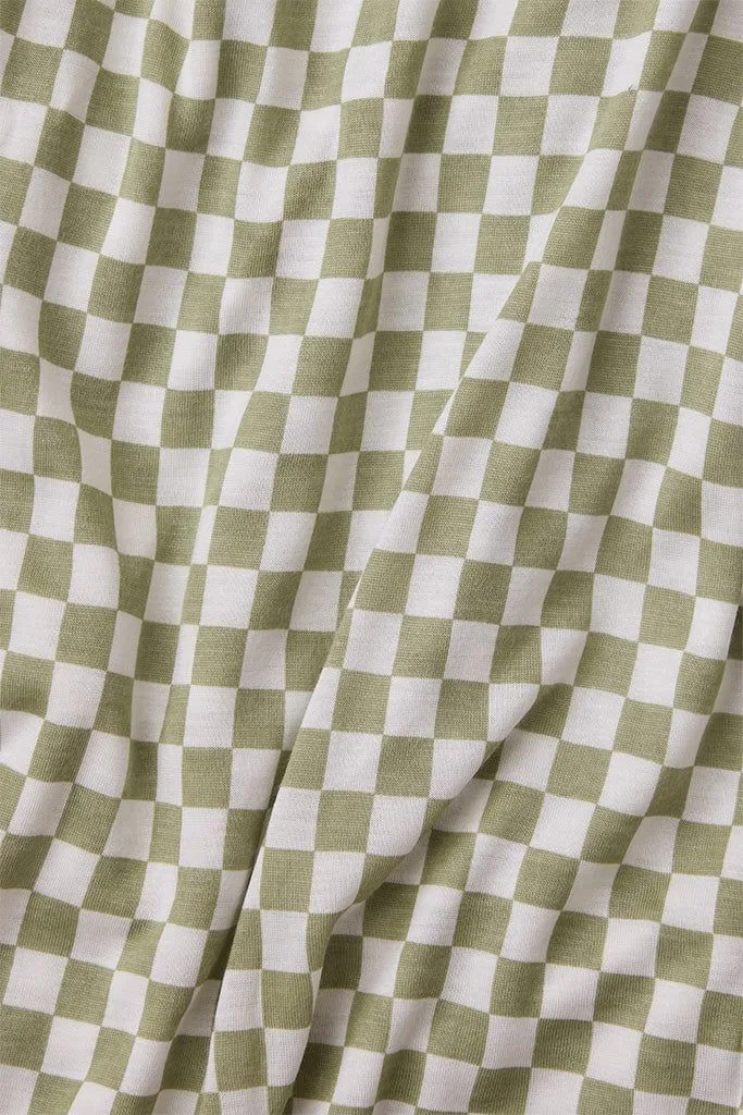 Sage Chequer Crib Sheet
