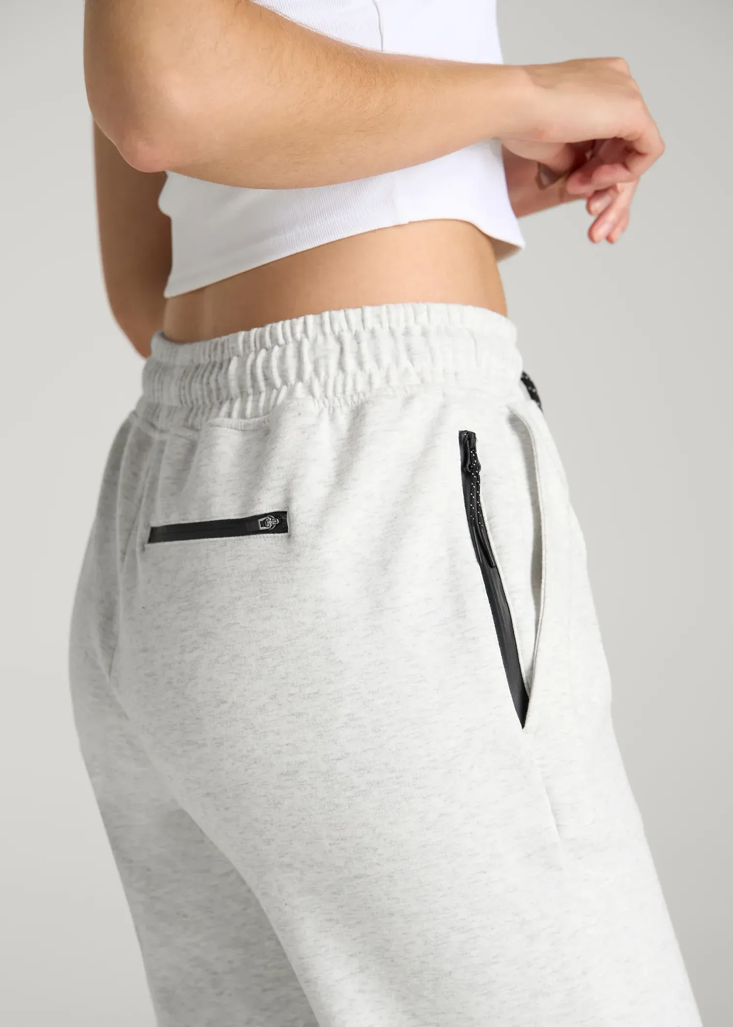 Tech Motion Pintuck Joggers for Tall Women in Heather Frost