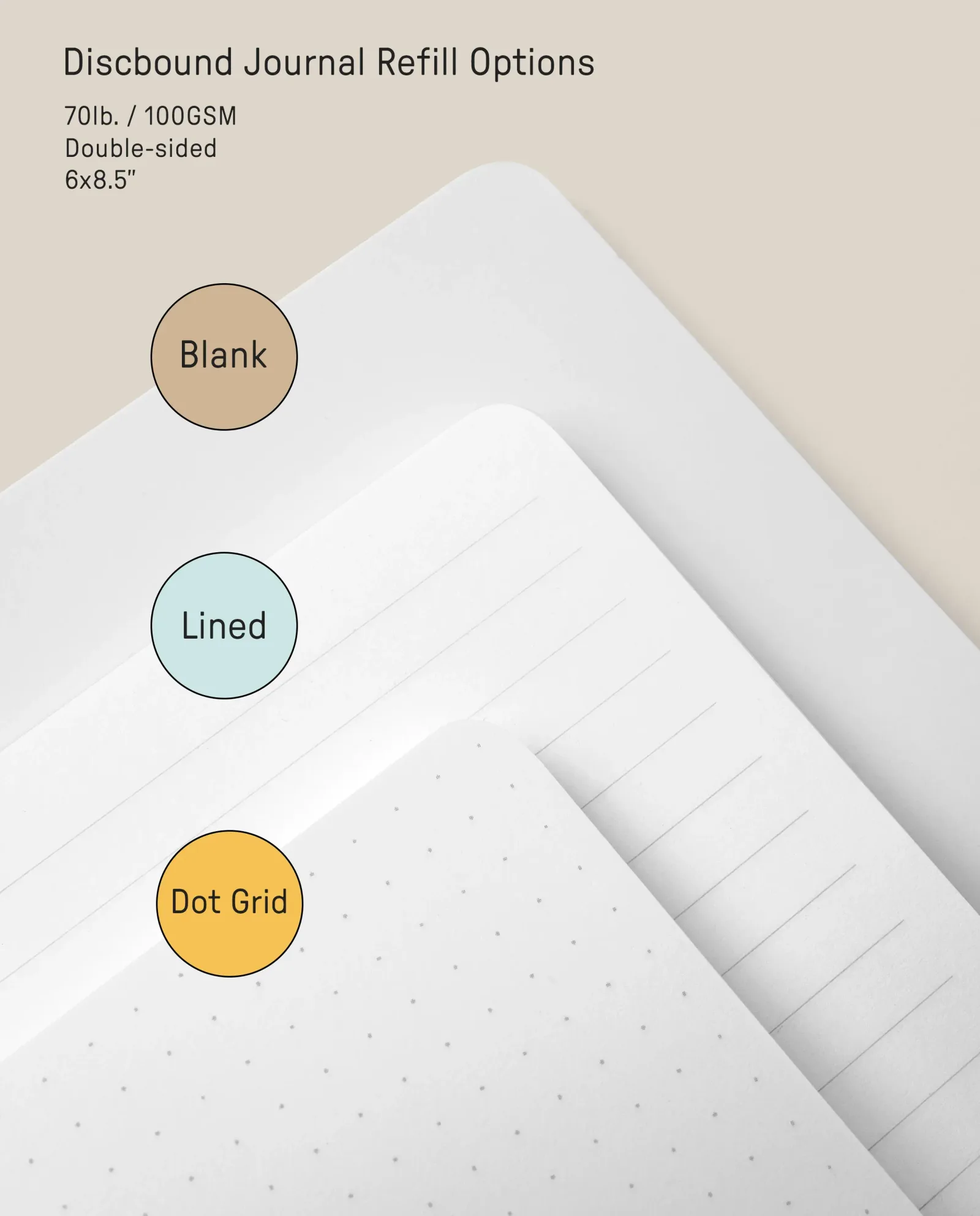 Discbound Journal Refill – Lined (Standard 6" x 8.5")