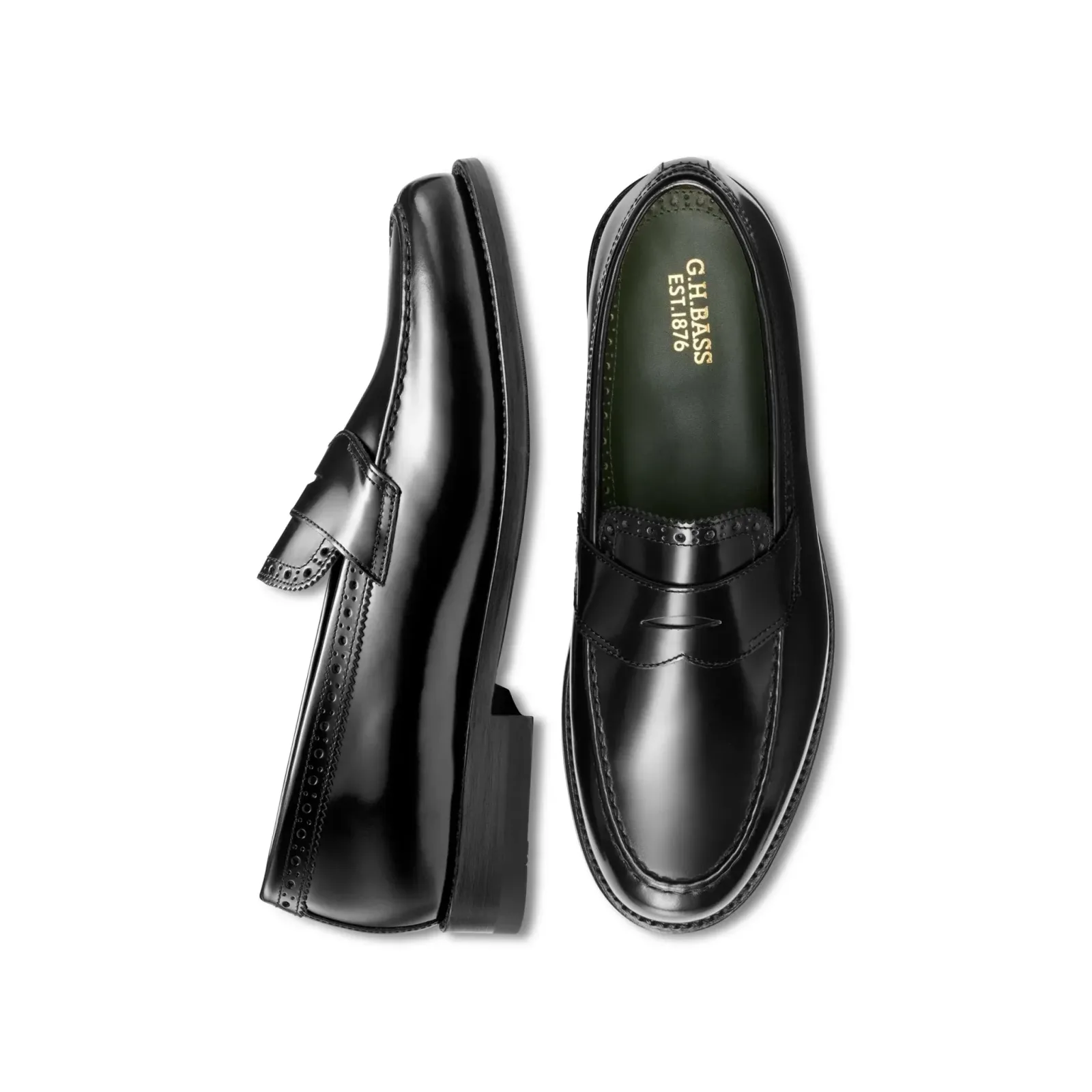 G.H.Bass Monogram Black Loafers