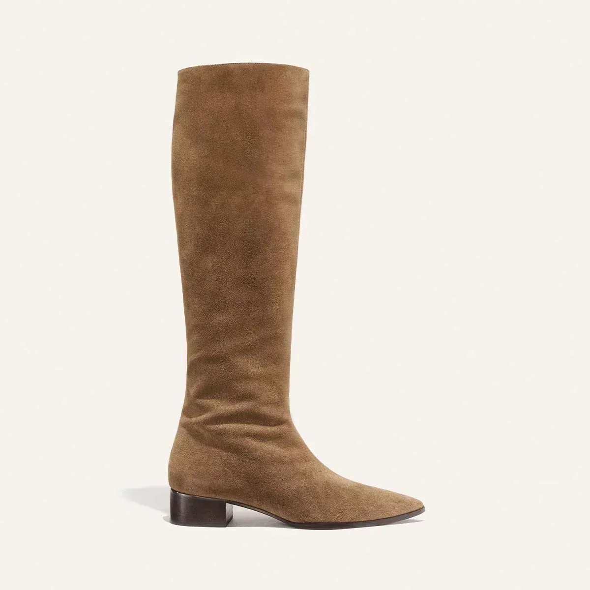 The Hayes Knee-High Boot – Driftwood Suede
