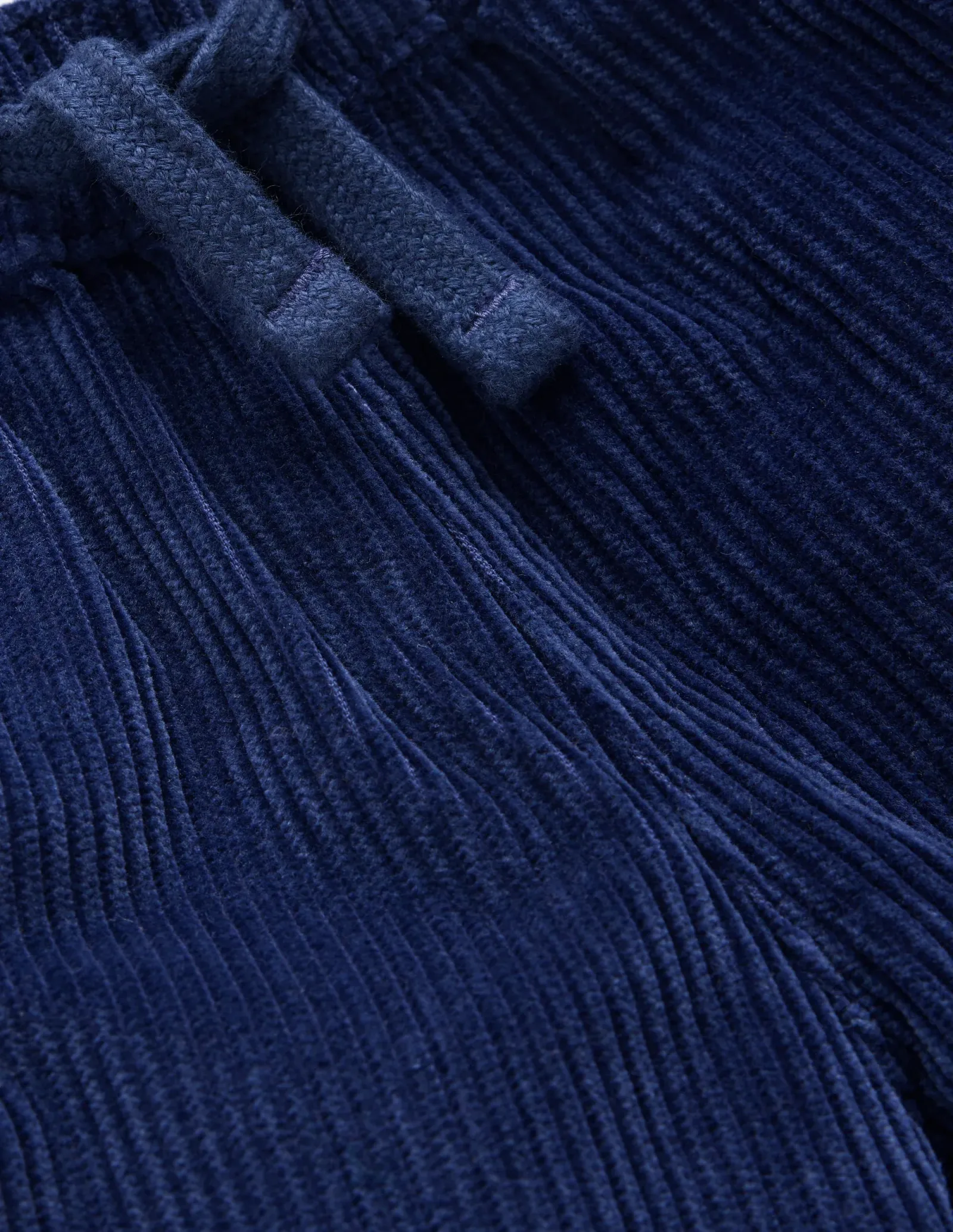 Easy Straight Cord Trousers-Navy