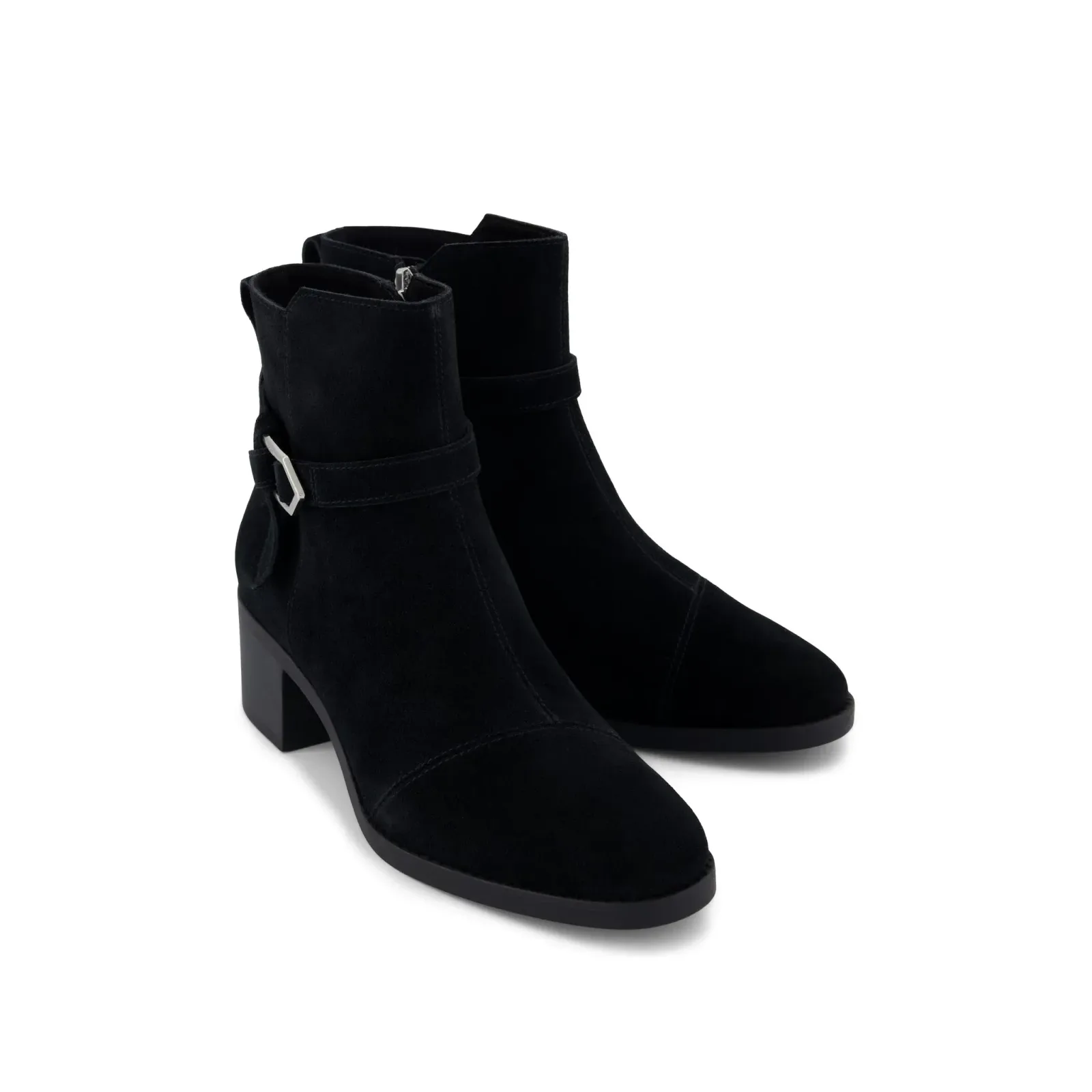 Womens Delilah Buckle Ankle Boot Black Suede