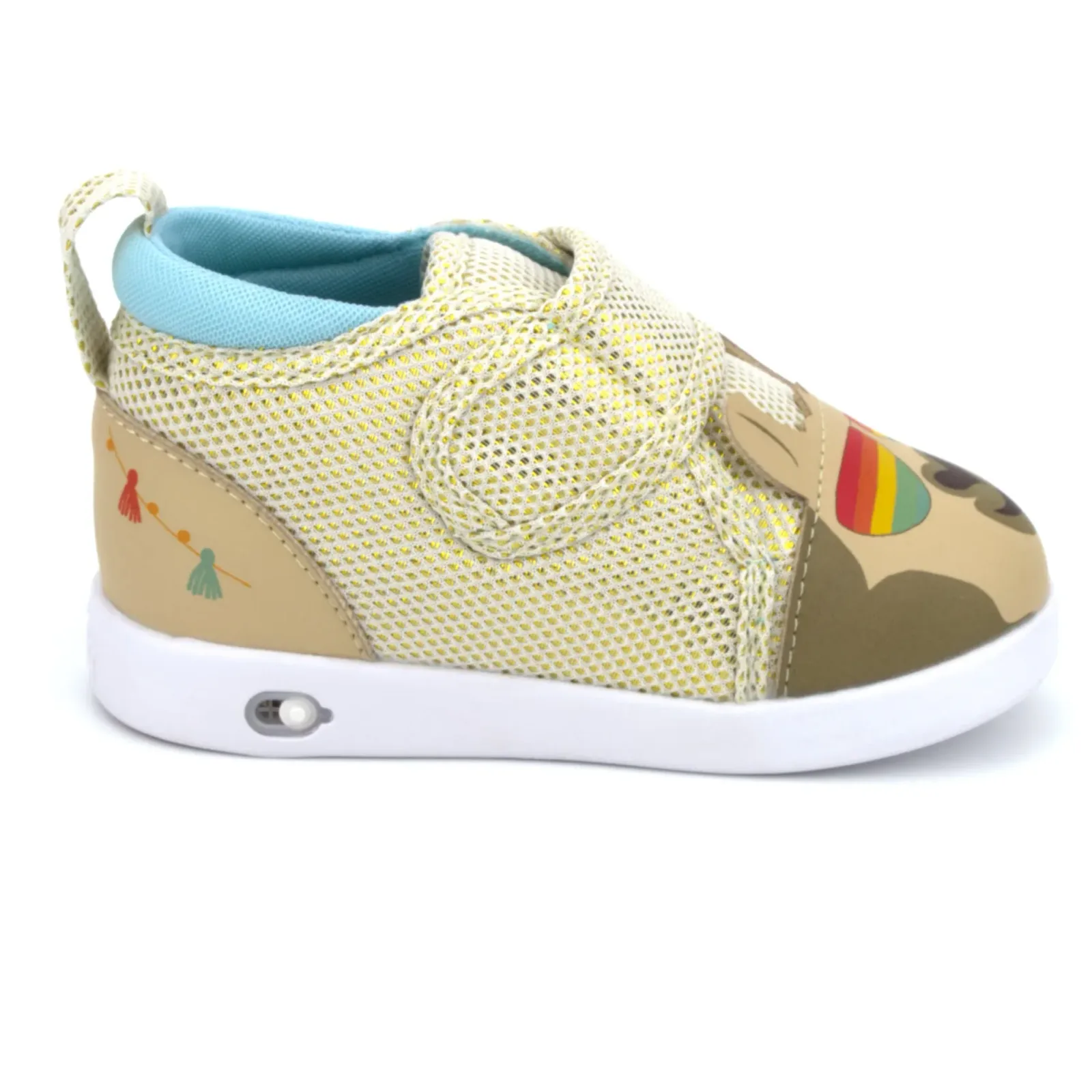 Cool Llama Squeaky Single Shoe for Boys and Girls V2 – White/Teal – (One Shoe Only)