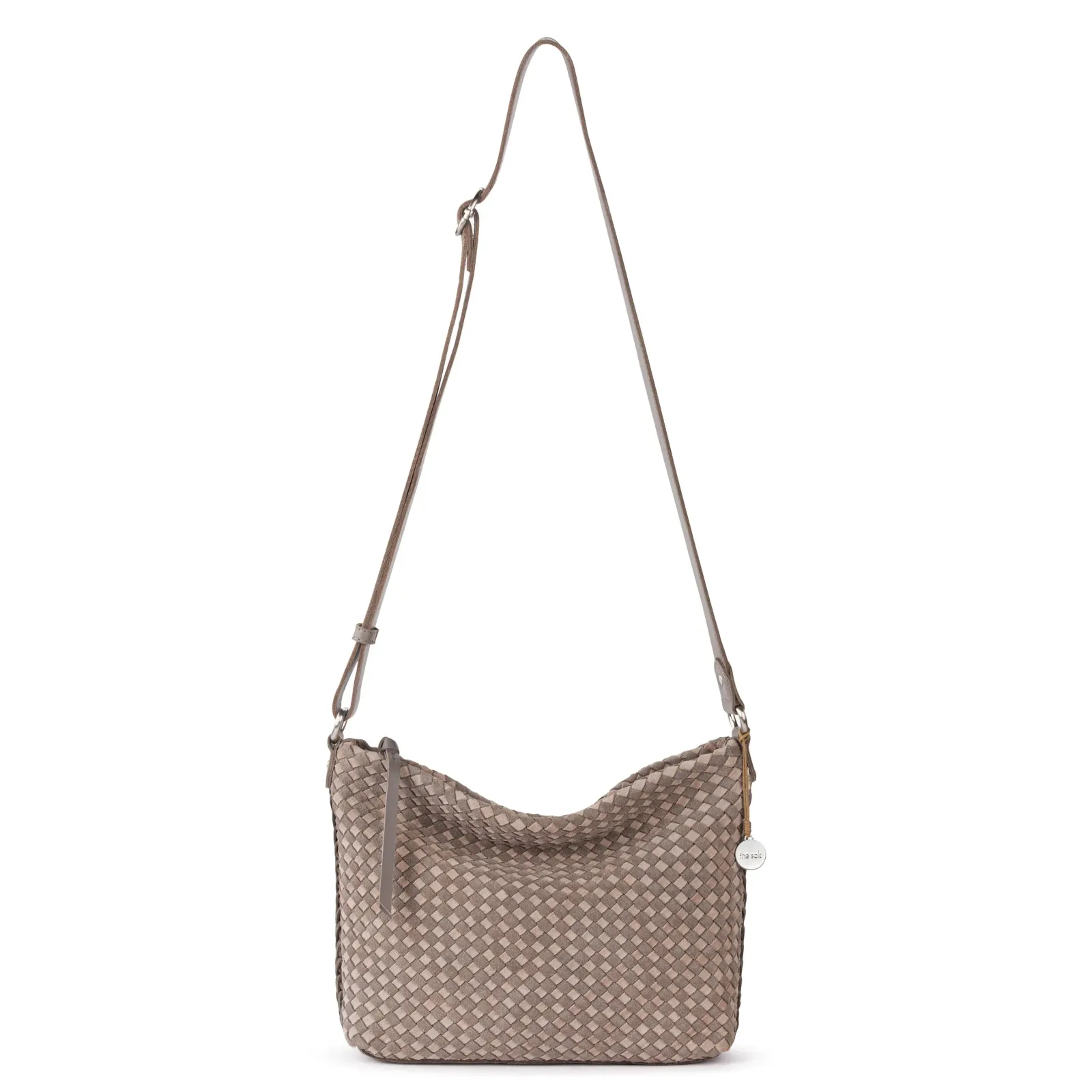Melrose Crossbody – Leather – Mushroom Sand Suede Woven