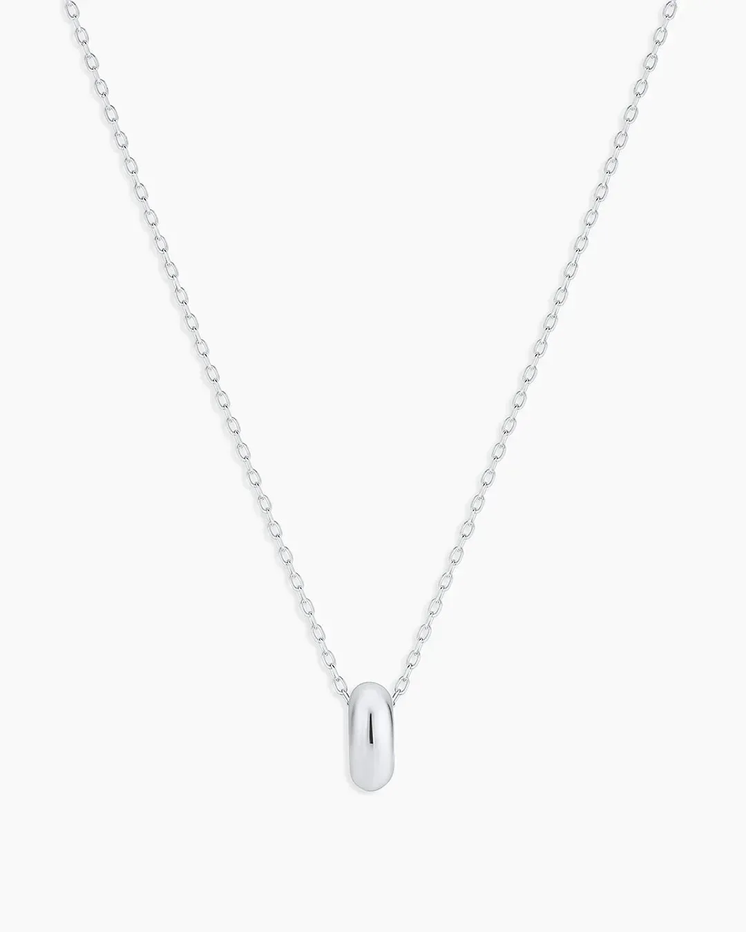14K White Gold Lou Halo Charm Necklace