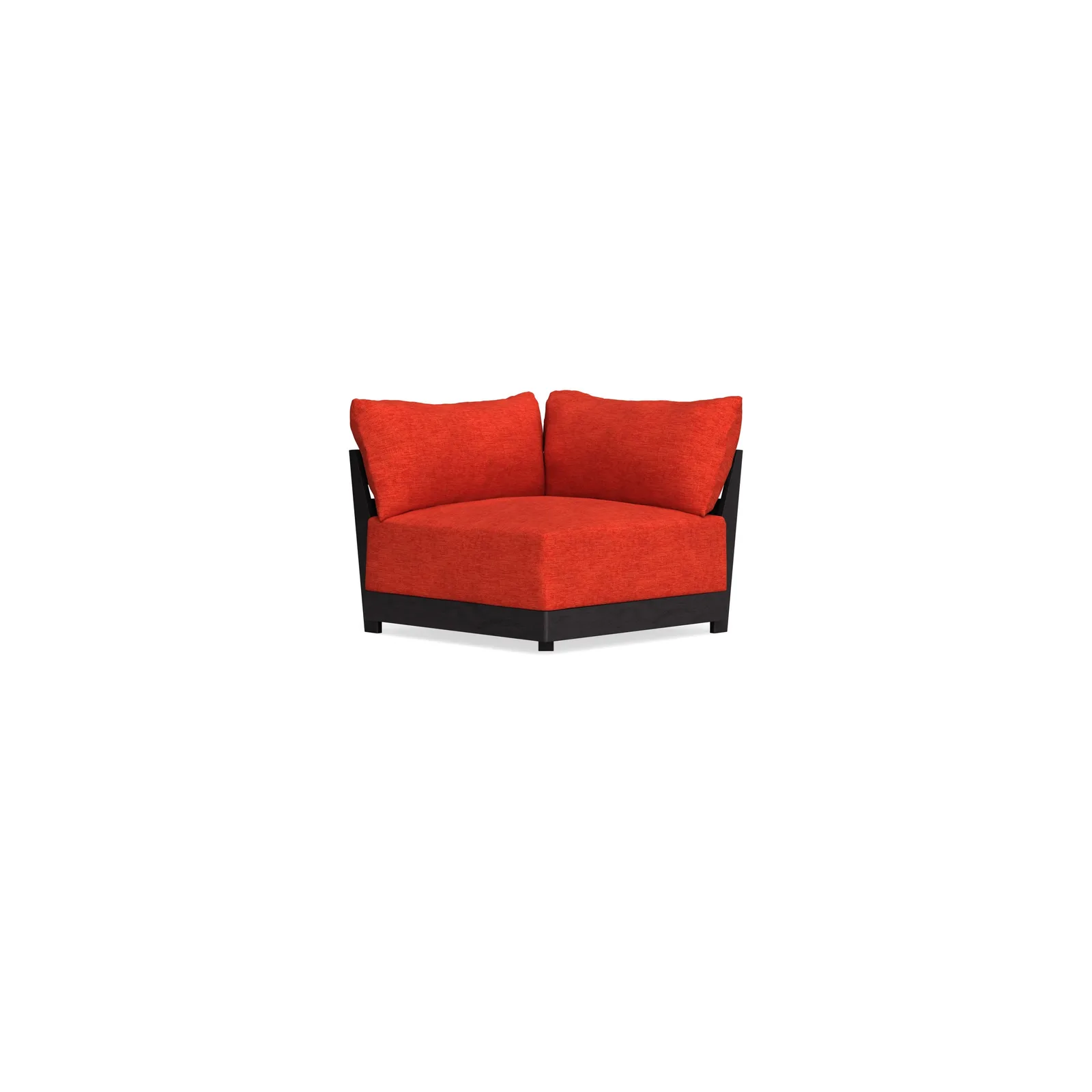 Modular Bondi Black Corner Chair in Poppy Orange – Memory Foam Blend