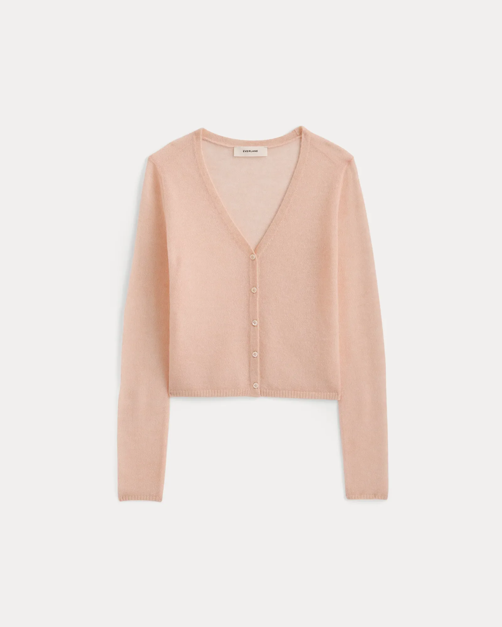 Air Alpaca Wide V Cropped Cardigan – Pale Peach