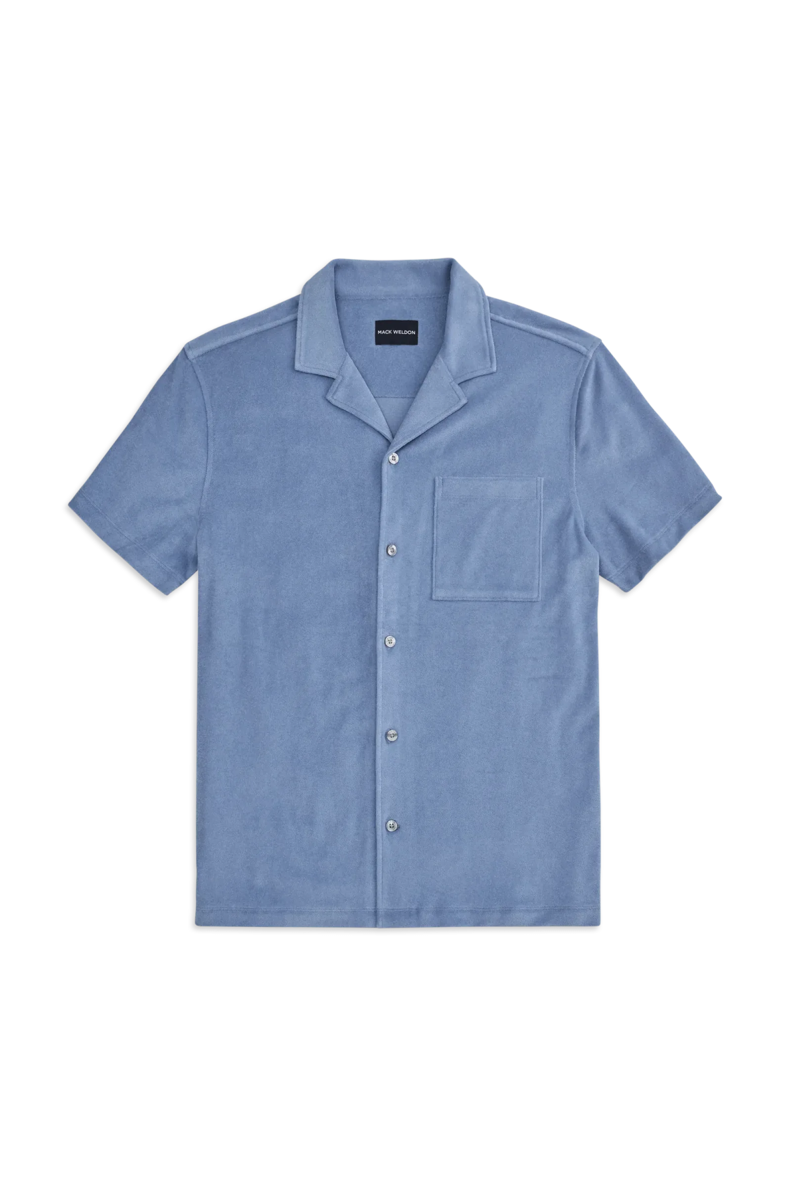 Terry Cloth Short Sleeve Button Up