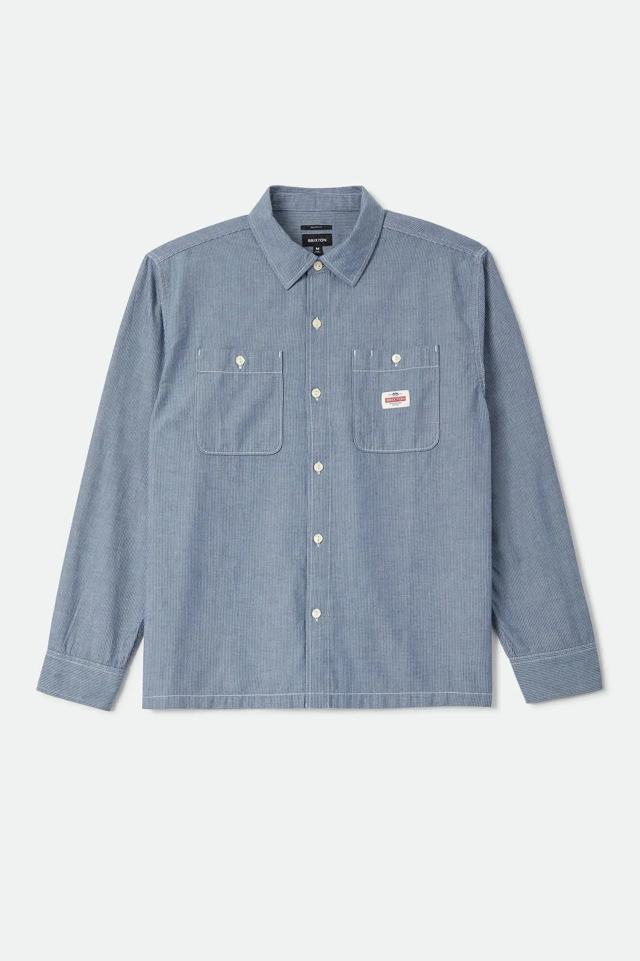 Trademark Long Sleeve Shirt – Blue Chambray Micro Stripe