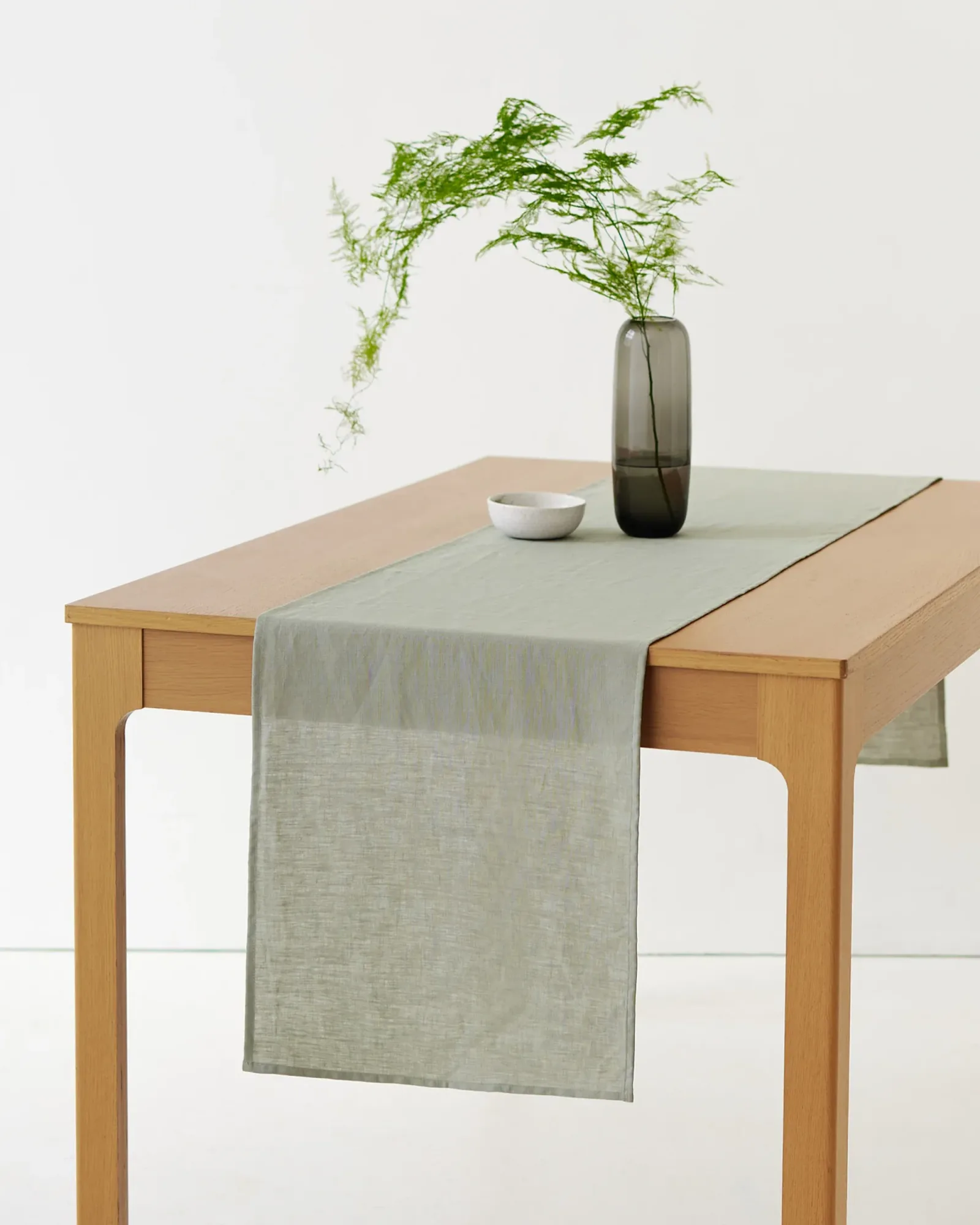 Linen table runner in Calm Sage