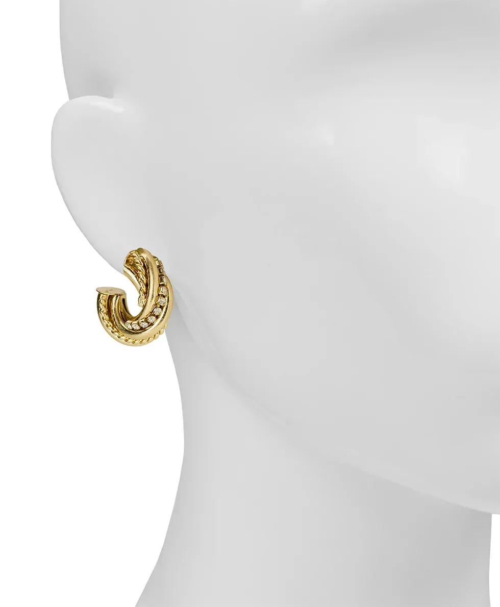 Twisted Knot Hoop Earrings – Twisted Knot Collection – Worn Gold