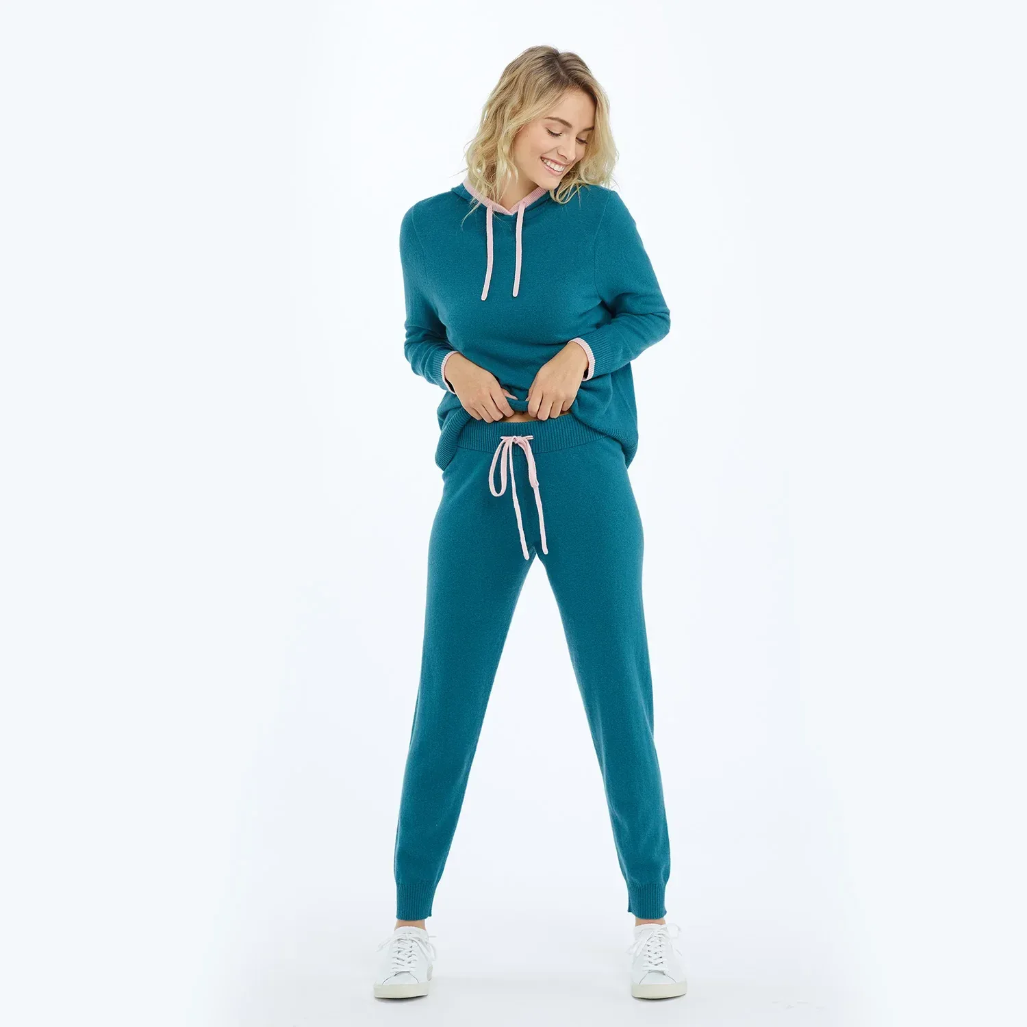 The Coziest Cashmere Blend Jogger – Venetian & Pink Sky
