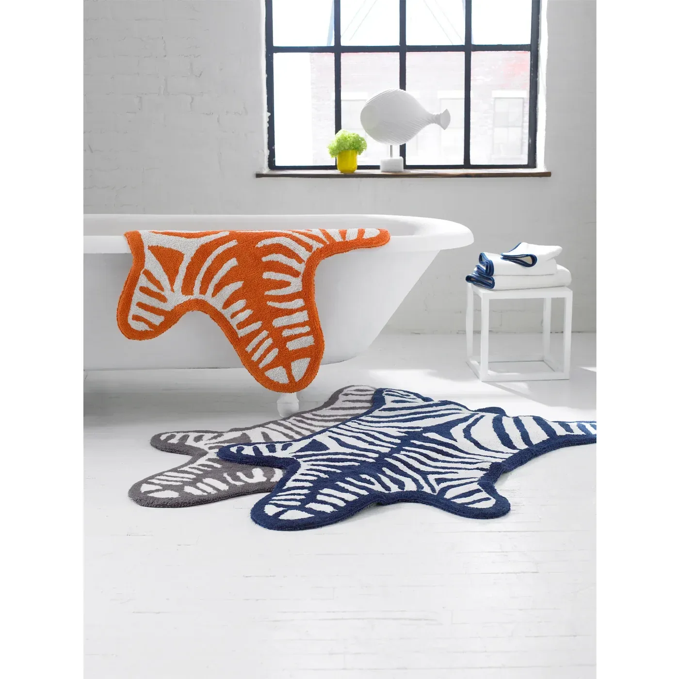 Reversible Zebra Bath Mat