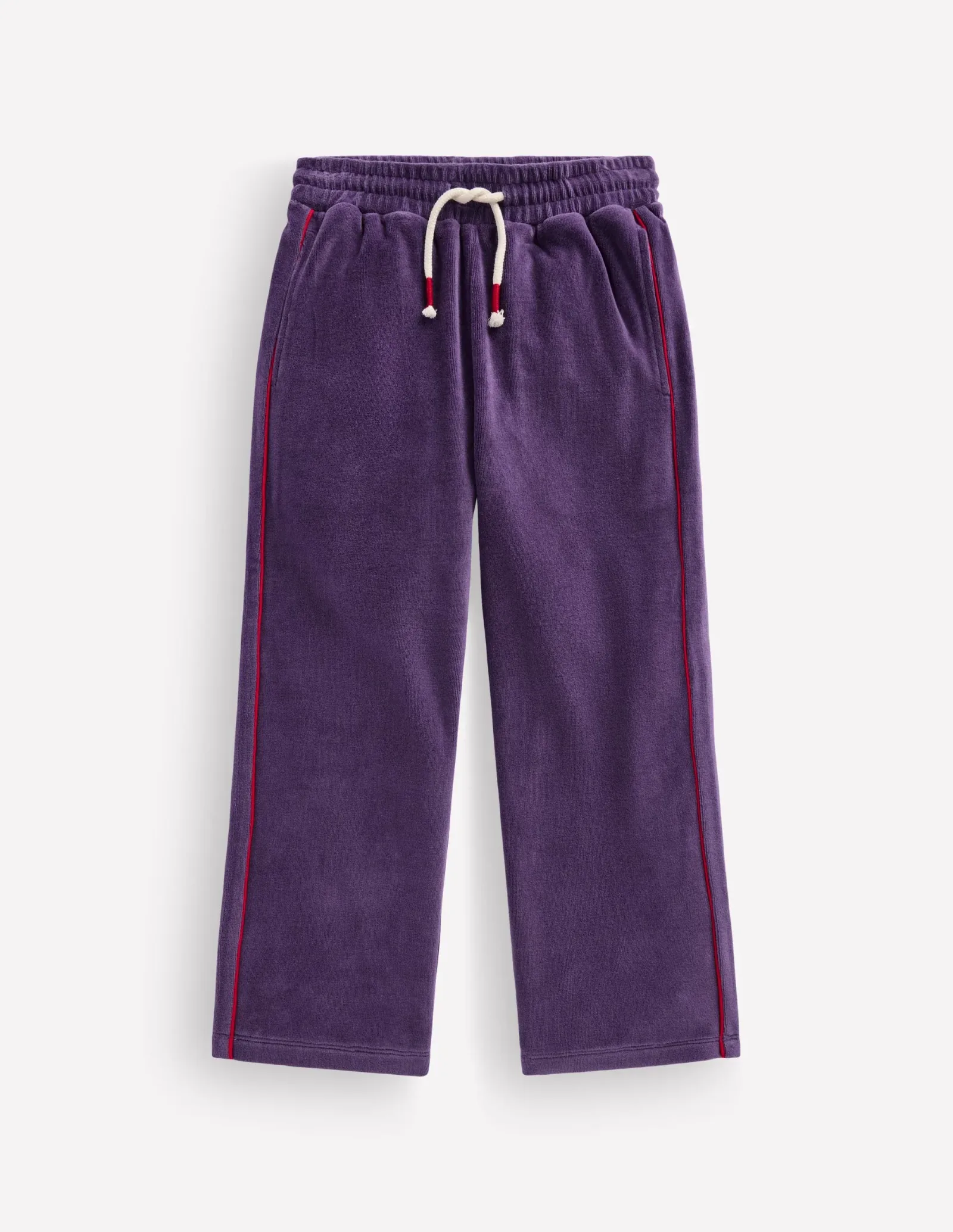 Velour Wide Leg Sweatpants-Mystic Purple