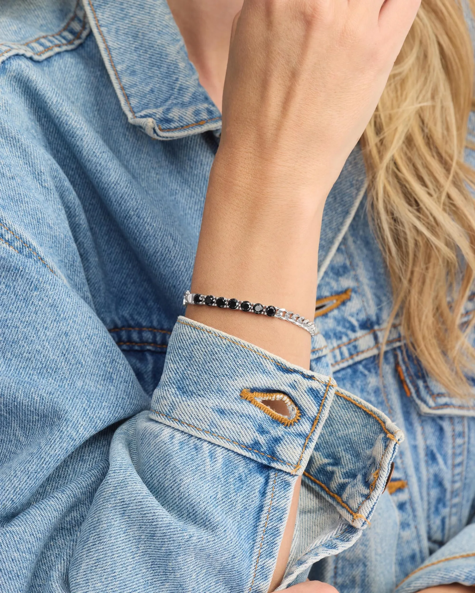 Julian Loves Diamonds Bracelet 5mm – Silver|Black Diamondettes