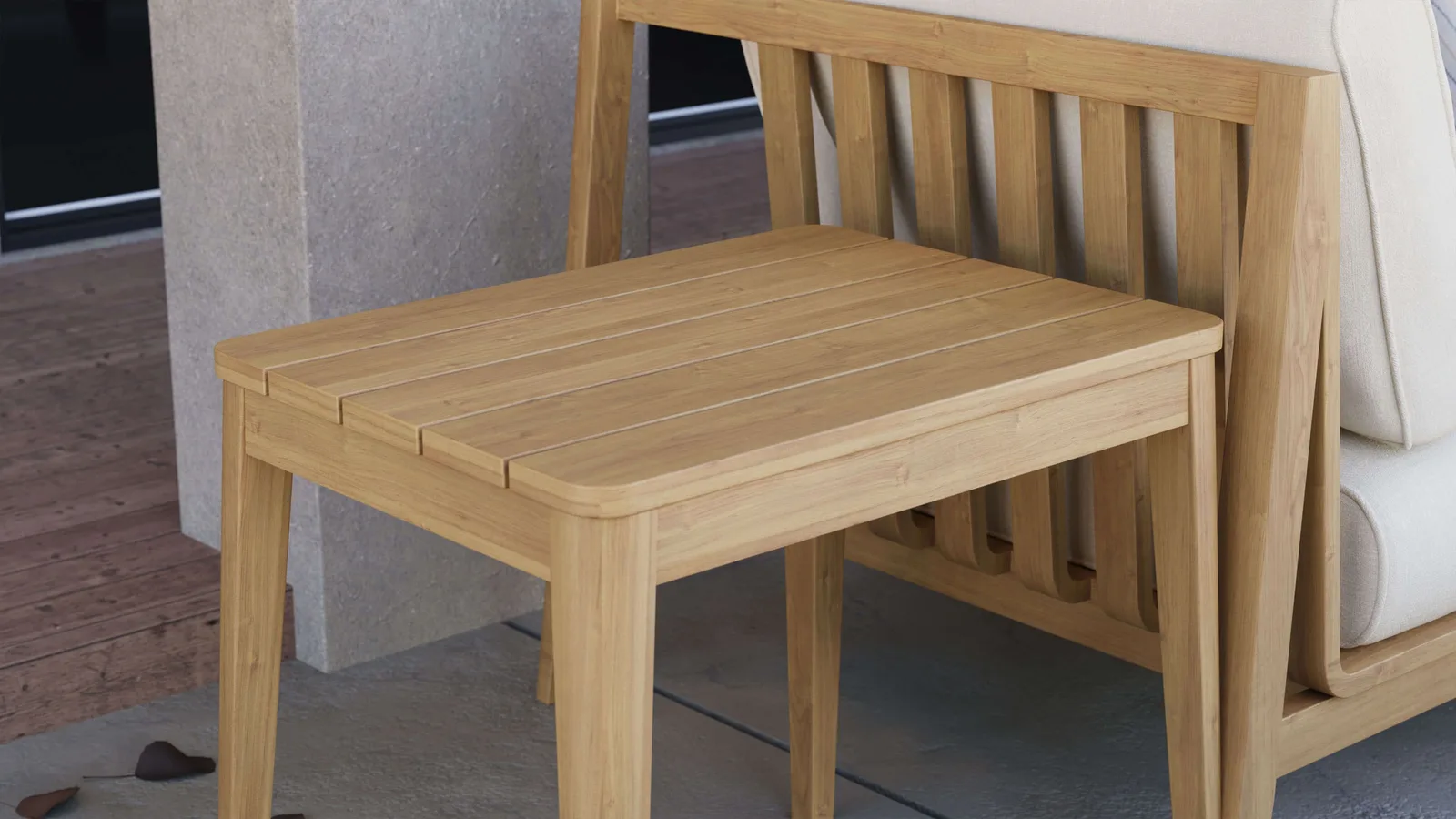 Teak Outdoor Side Table, Set of 2